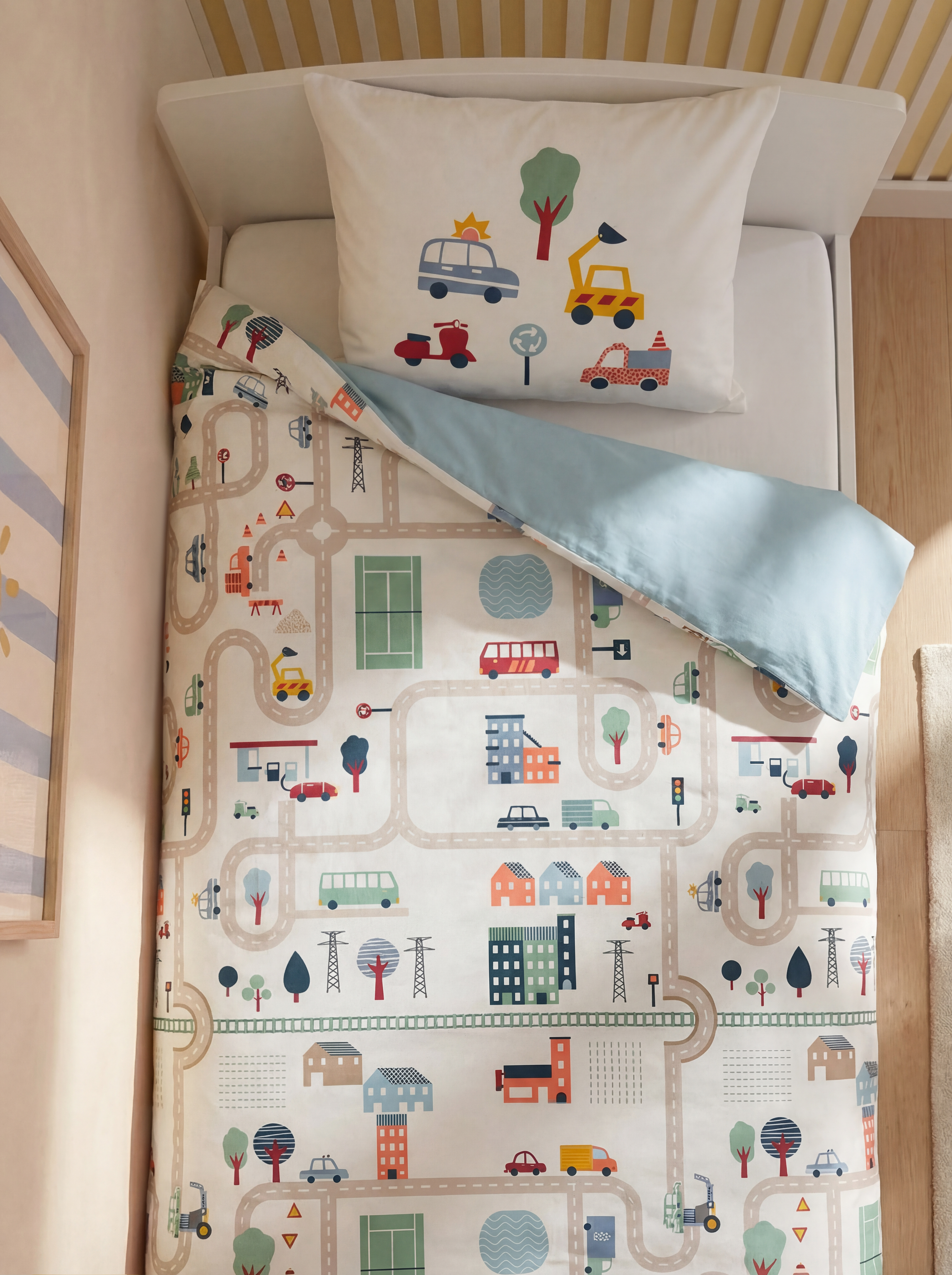 Parure Magicouette CIRCUIT VOITURE, avec coton recyclé, VERTBAUDET