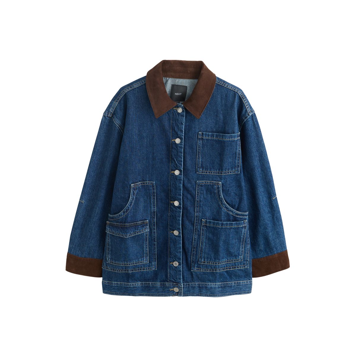 Barn jacket en denim à col velours côtelé, NEXT