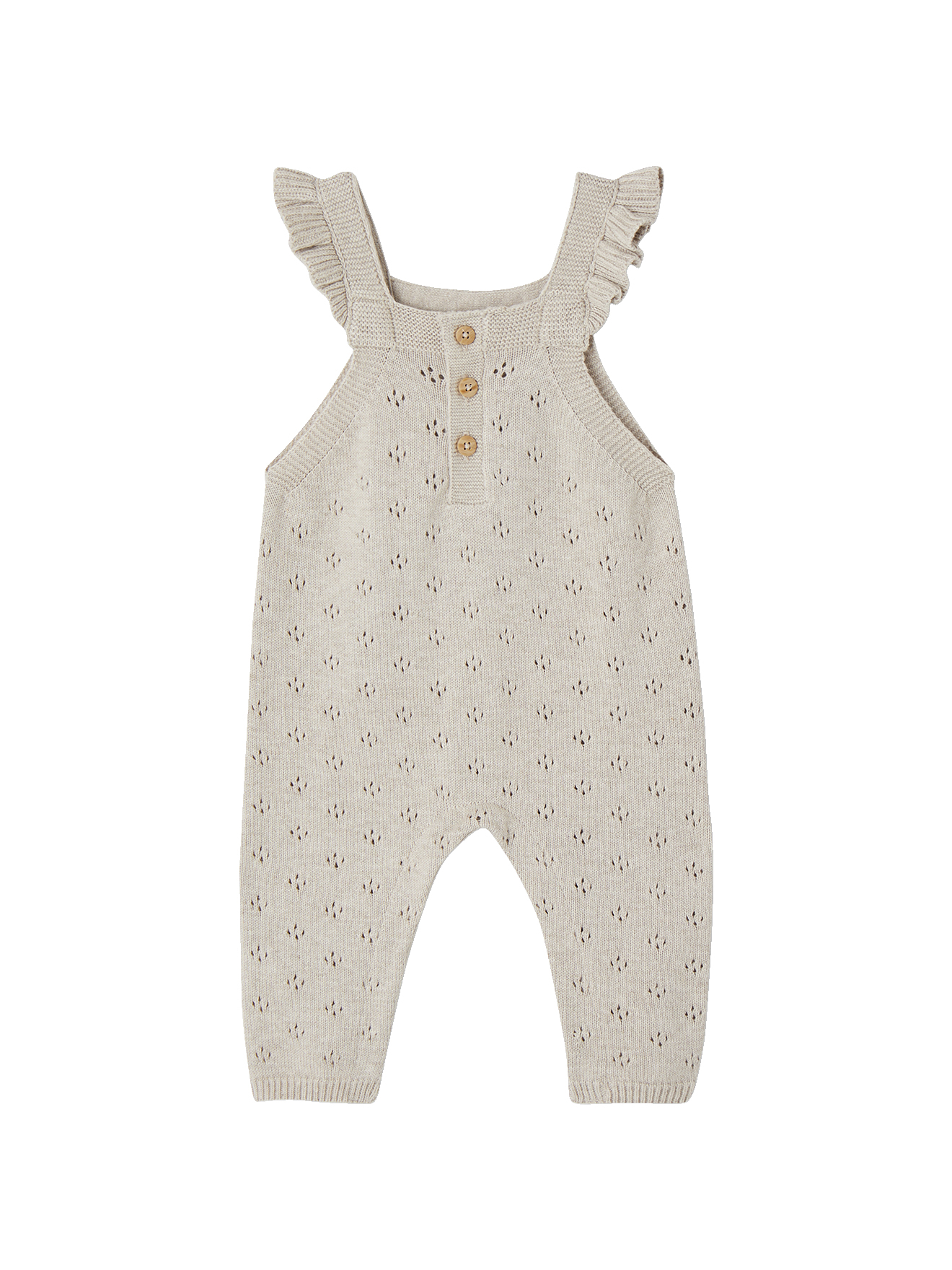 Salopette en tricot bébé bretelles à volants, VERTBAUDET