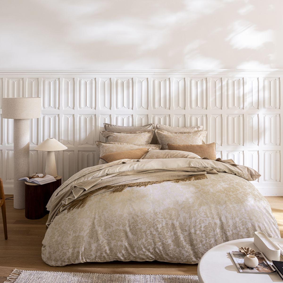 Housse de couette imprimée en jacquard de coton, MÉMOIRE, ALEXANDRE TURPAULT