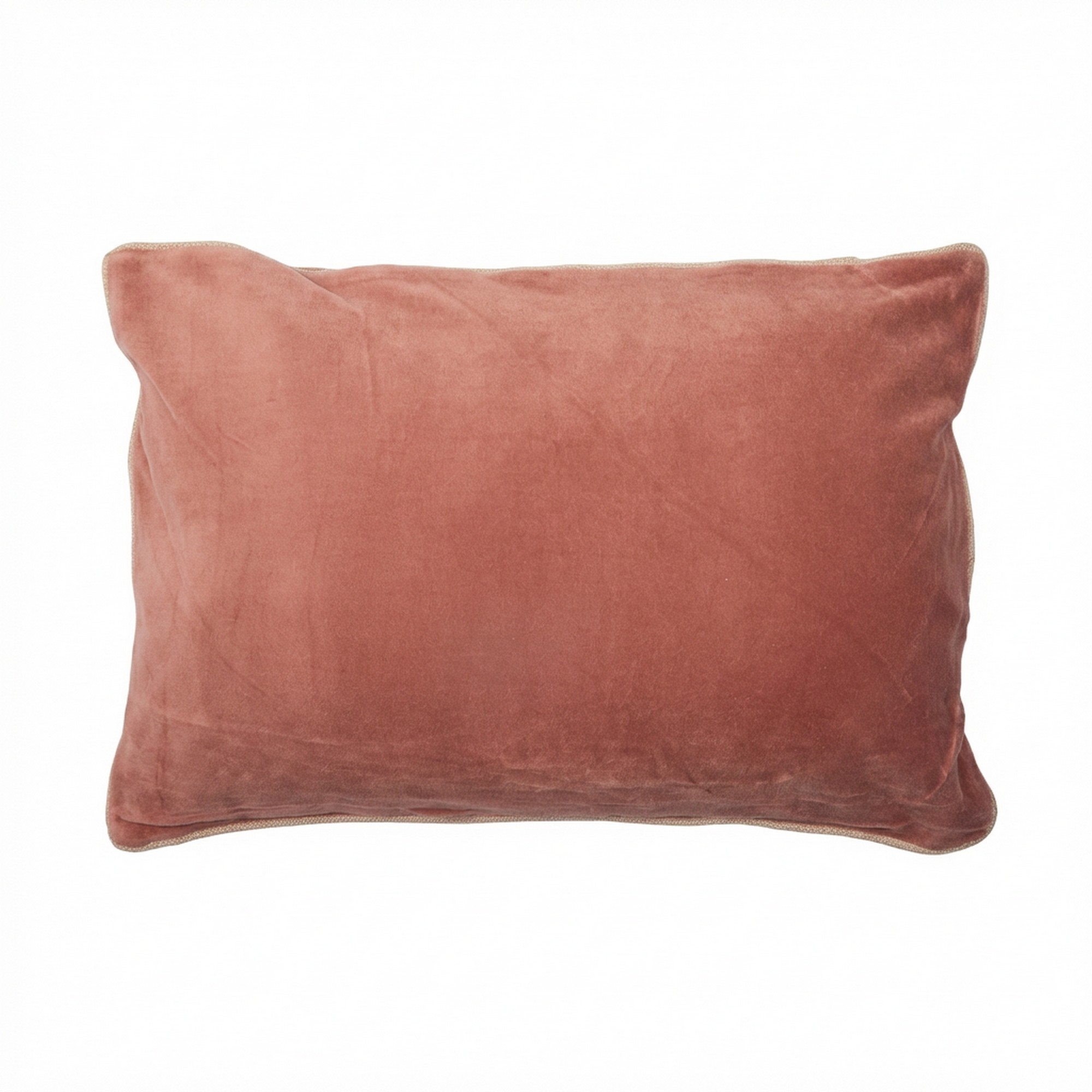 Coussin rectangulaire déhoussable 40x60 cm Velours de Coton Bianca Terracotta, EDEN