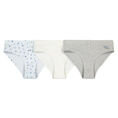 Pack of 3 Briefs, 10-18 Years LA REDOUTE COLLECTIONS