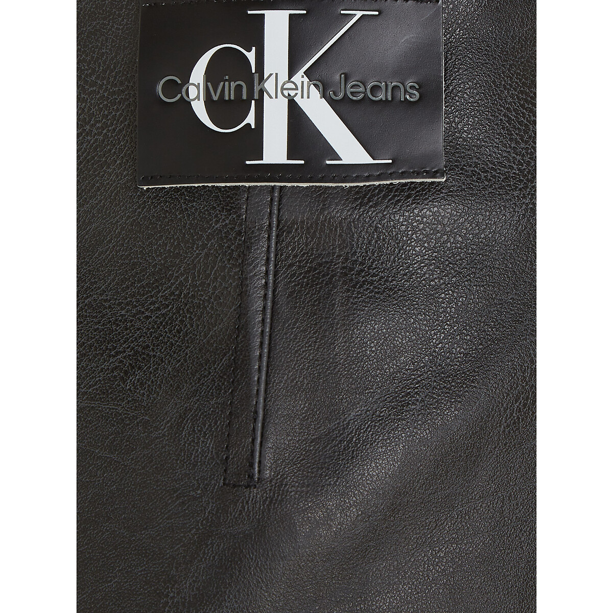 CALVIN KLEIN JEANS - Women's regular faux-leather skirt - black