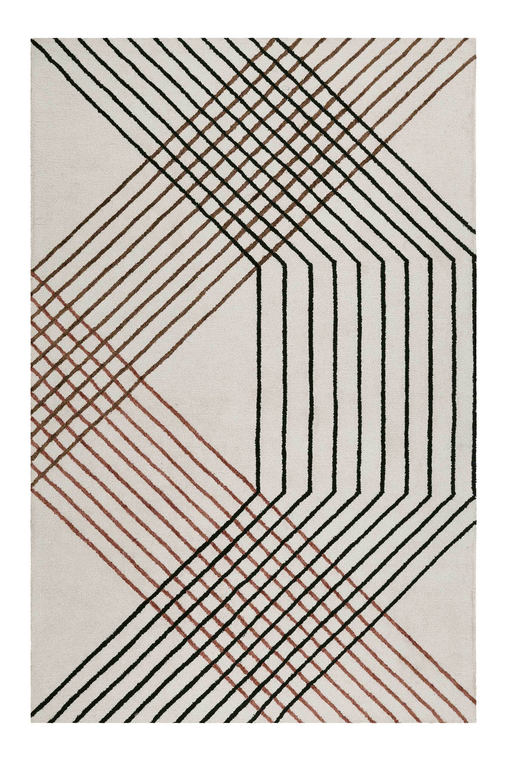 Tapis fait main motif rayures , Bass, ESPRIT