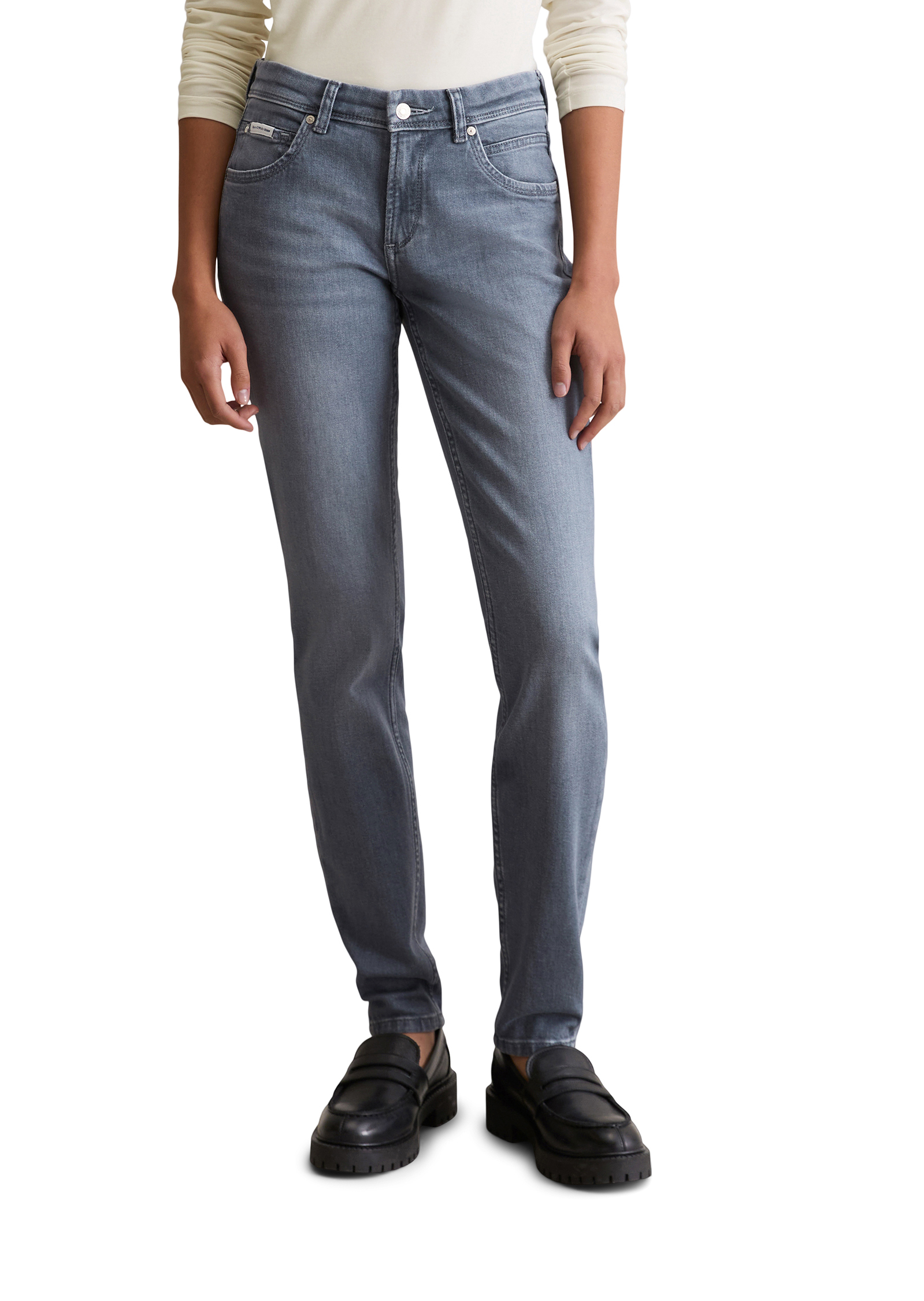 Jeans modèle Alva slim en mélange de coton organique, MARC O’POLO DENIM