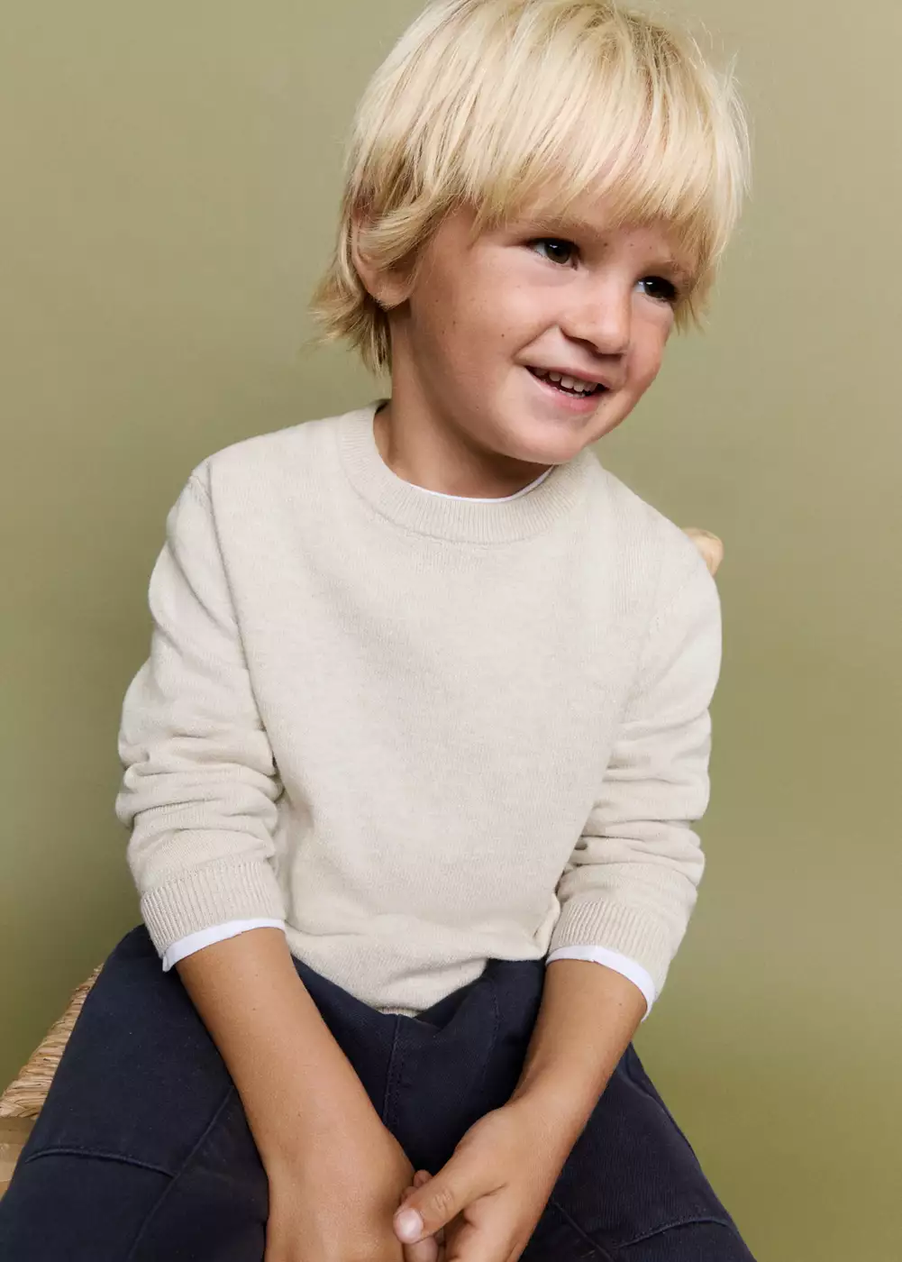 Pull-over maille fine coton, MANGO BABY
