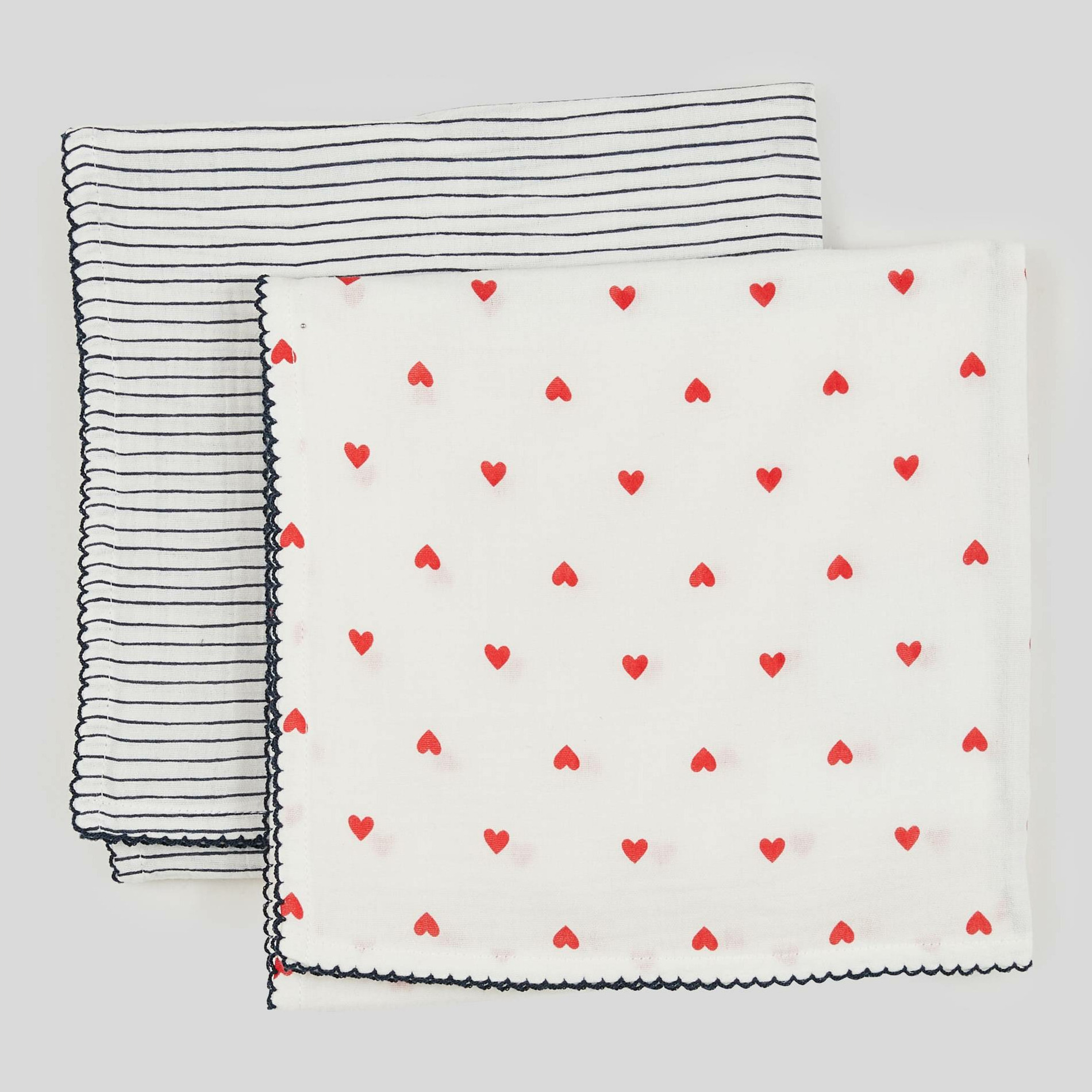 Lot de 2 langes imprimés en gaze de coton BIO GOTS, BOUT'CHOU
