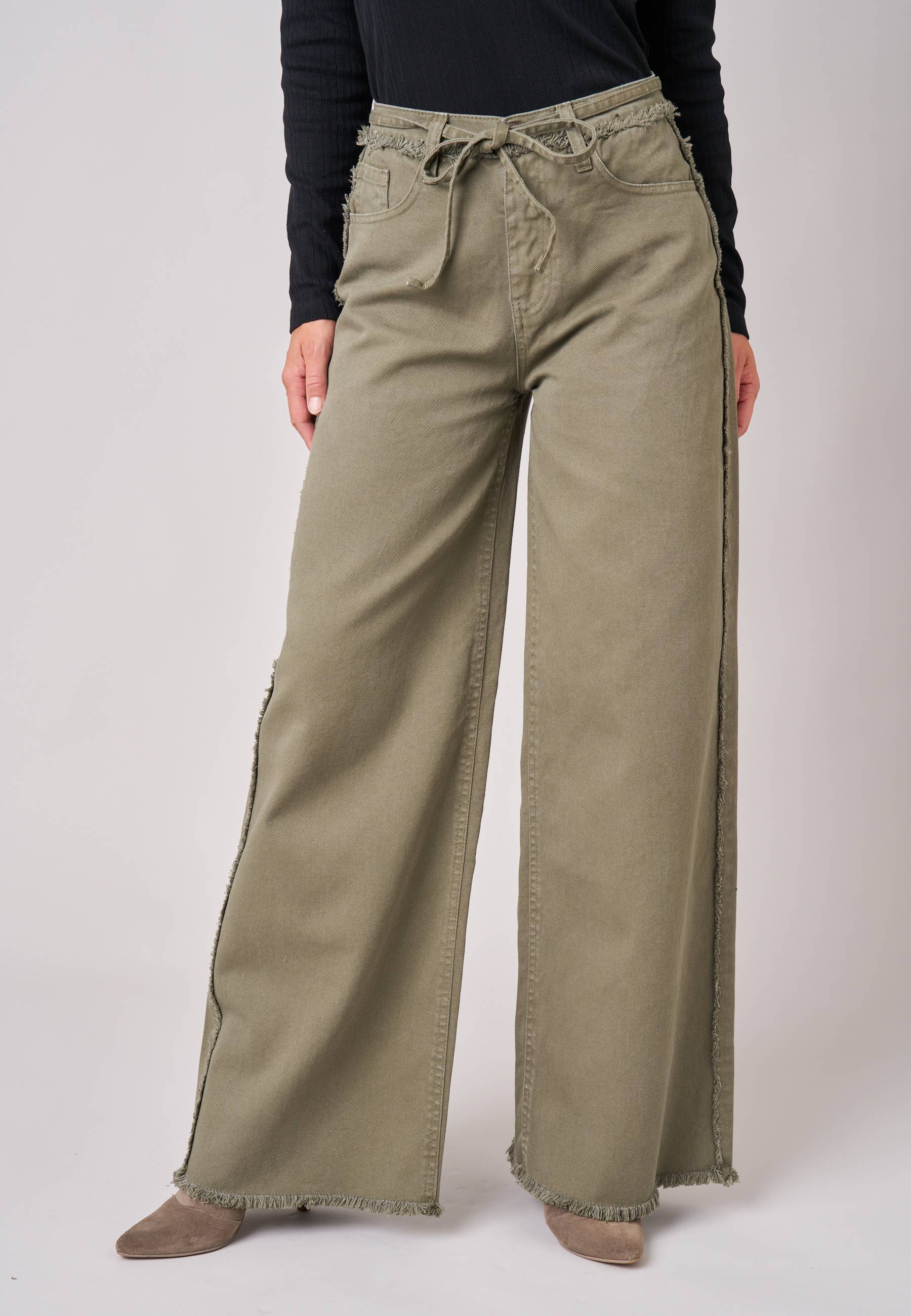 Jean wide leg femme 100% coton PRISTY, DEELUXE