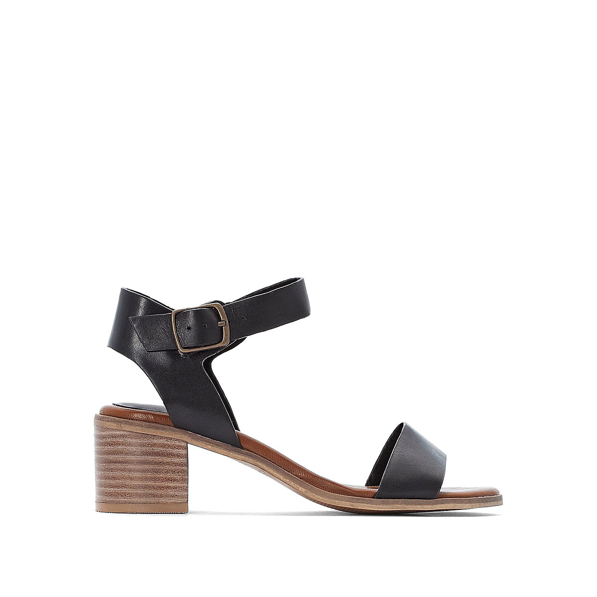 Sandales Femme Natura Cuir Noir Taille 40 - Occasion Très Bon état, Confortables Printemps-été