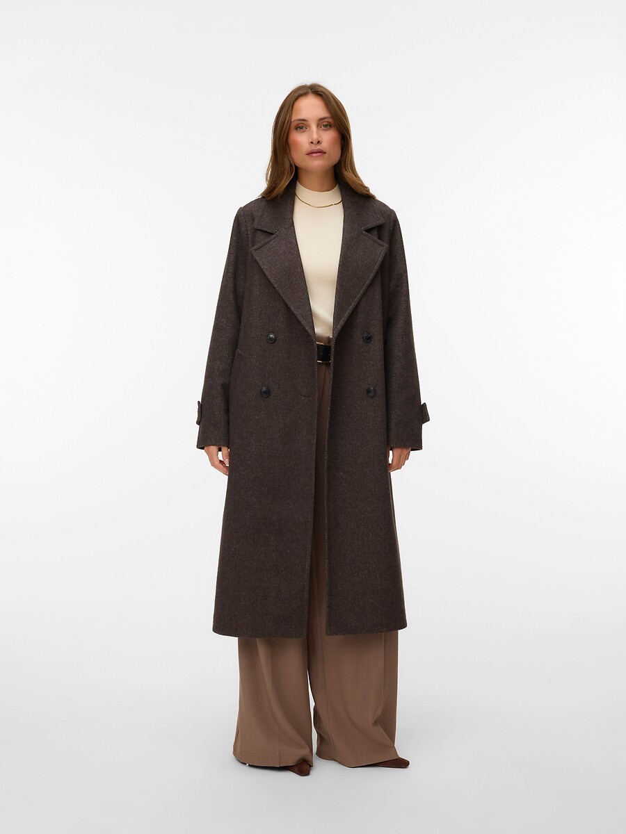 Cappotto lungo collo tailleur, VERO MODA