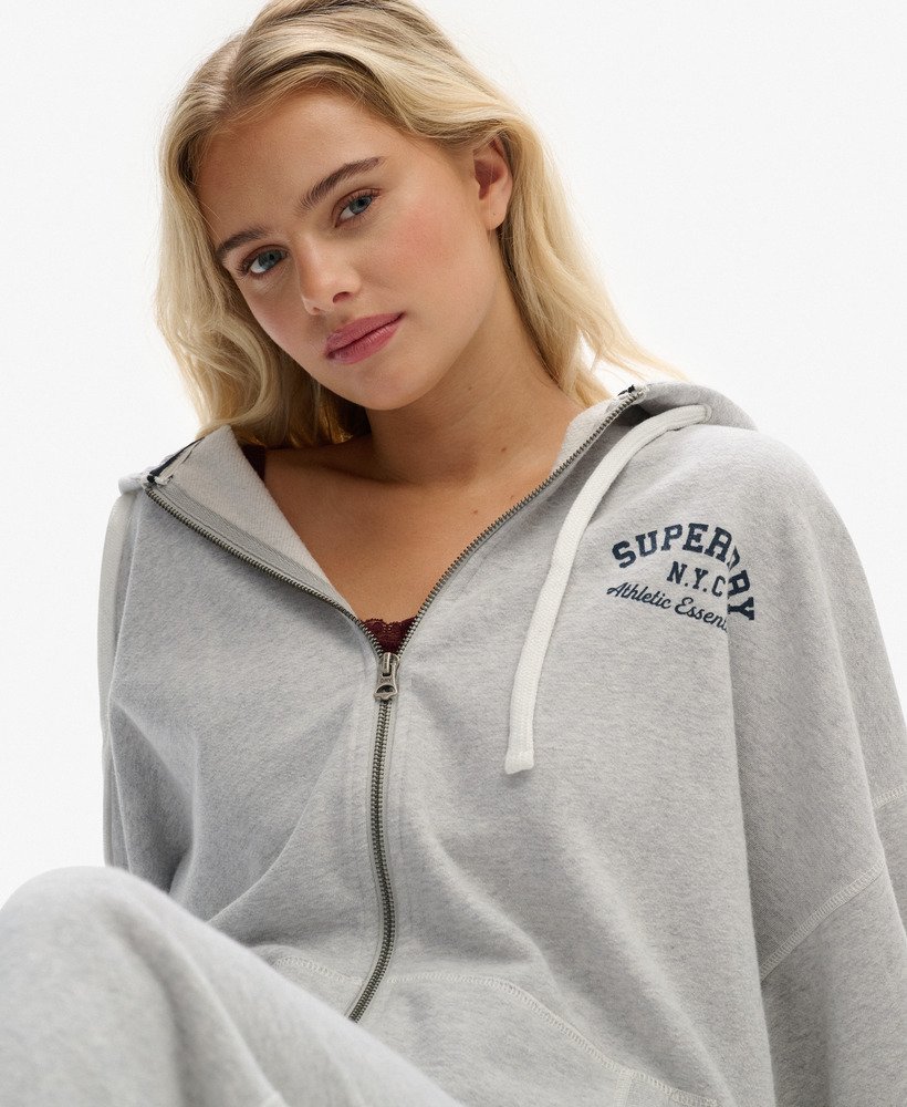 Sweat à capuche zippé oversize Athletic Essentials, SUPERDRY
