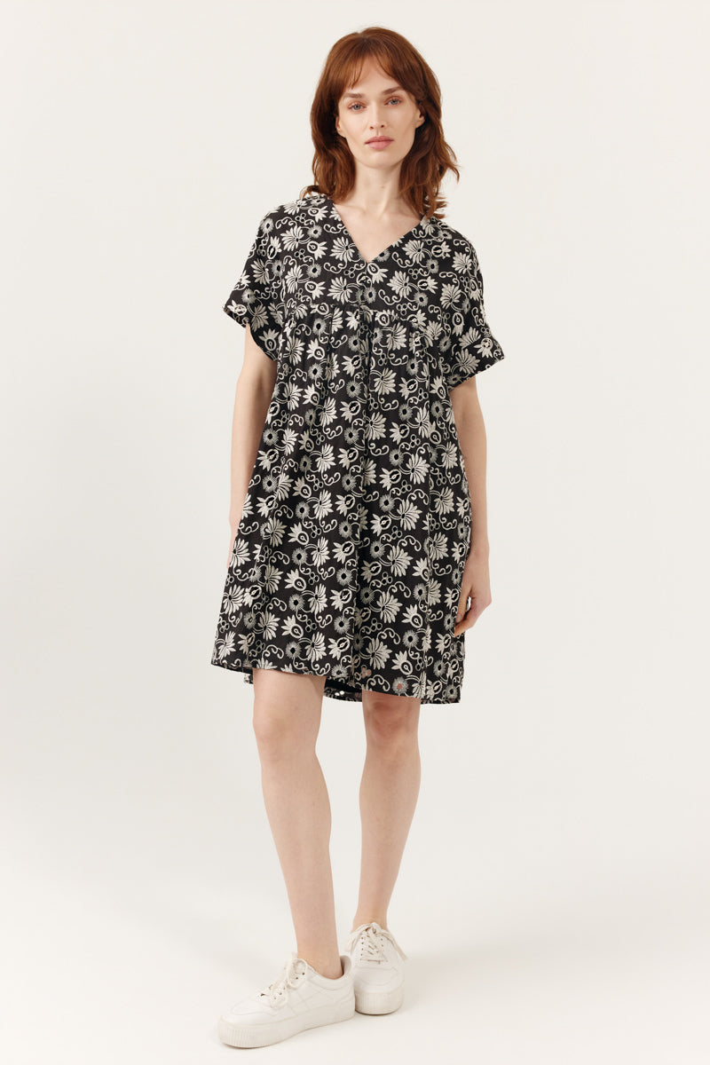 Robe courte à manches courtes col rond Joely, ARTLOVE
