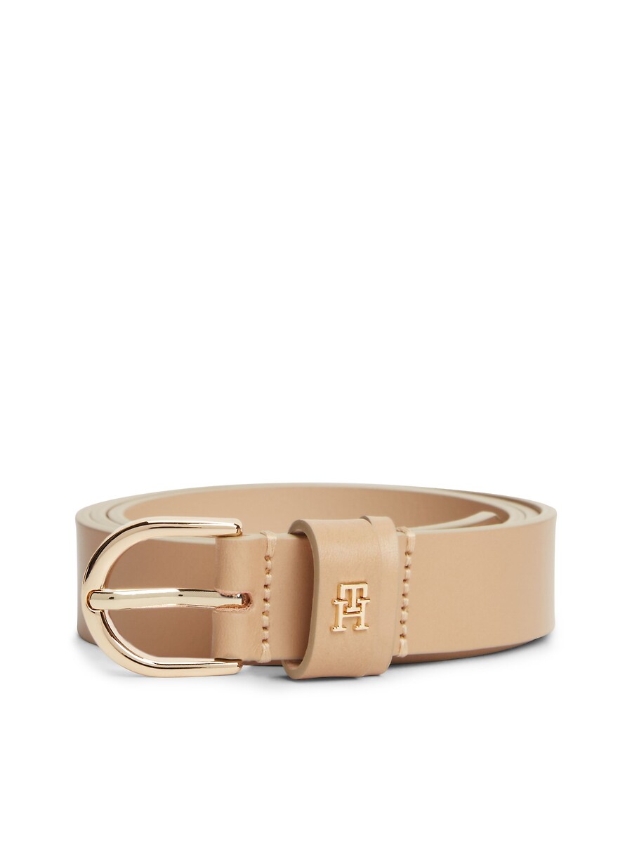 Ceinture en cuir à boucle dorée, 2,5 cm, Effortless, TOMMY HILFIGER