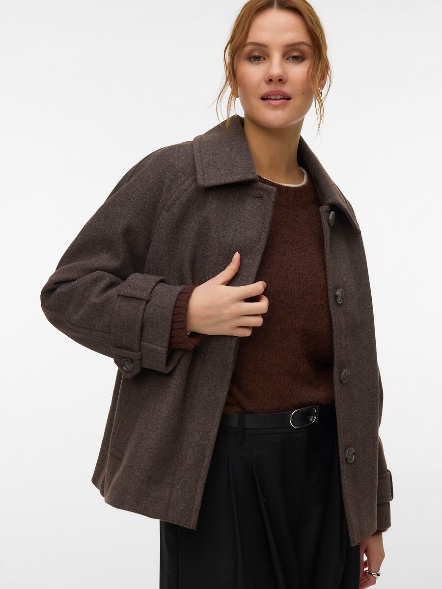 Cappotto collo a polo, VERO MODA