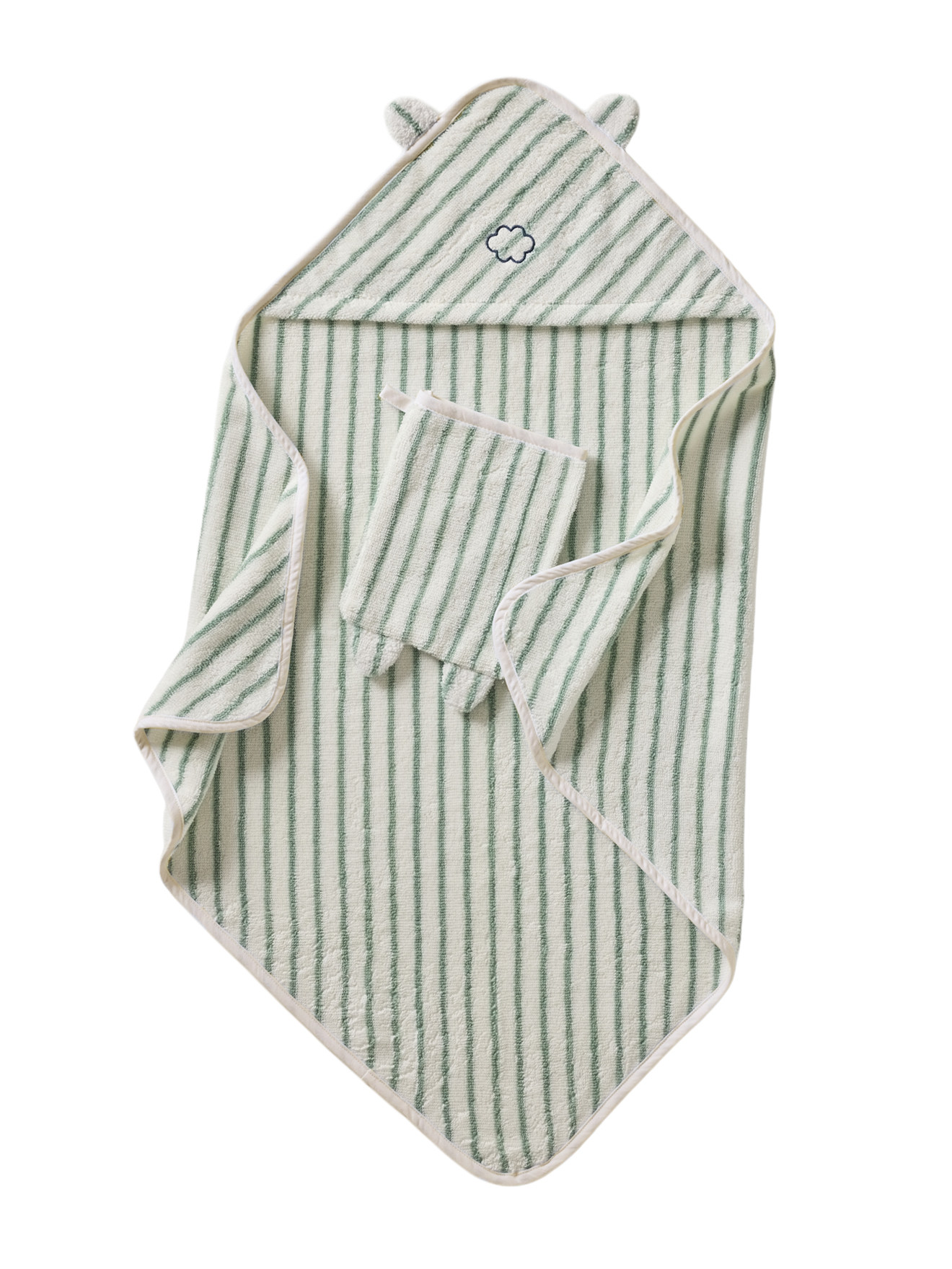Cape de bain et gant de toilette BIO, VERTBAUDET