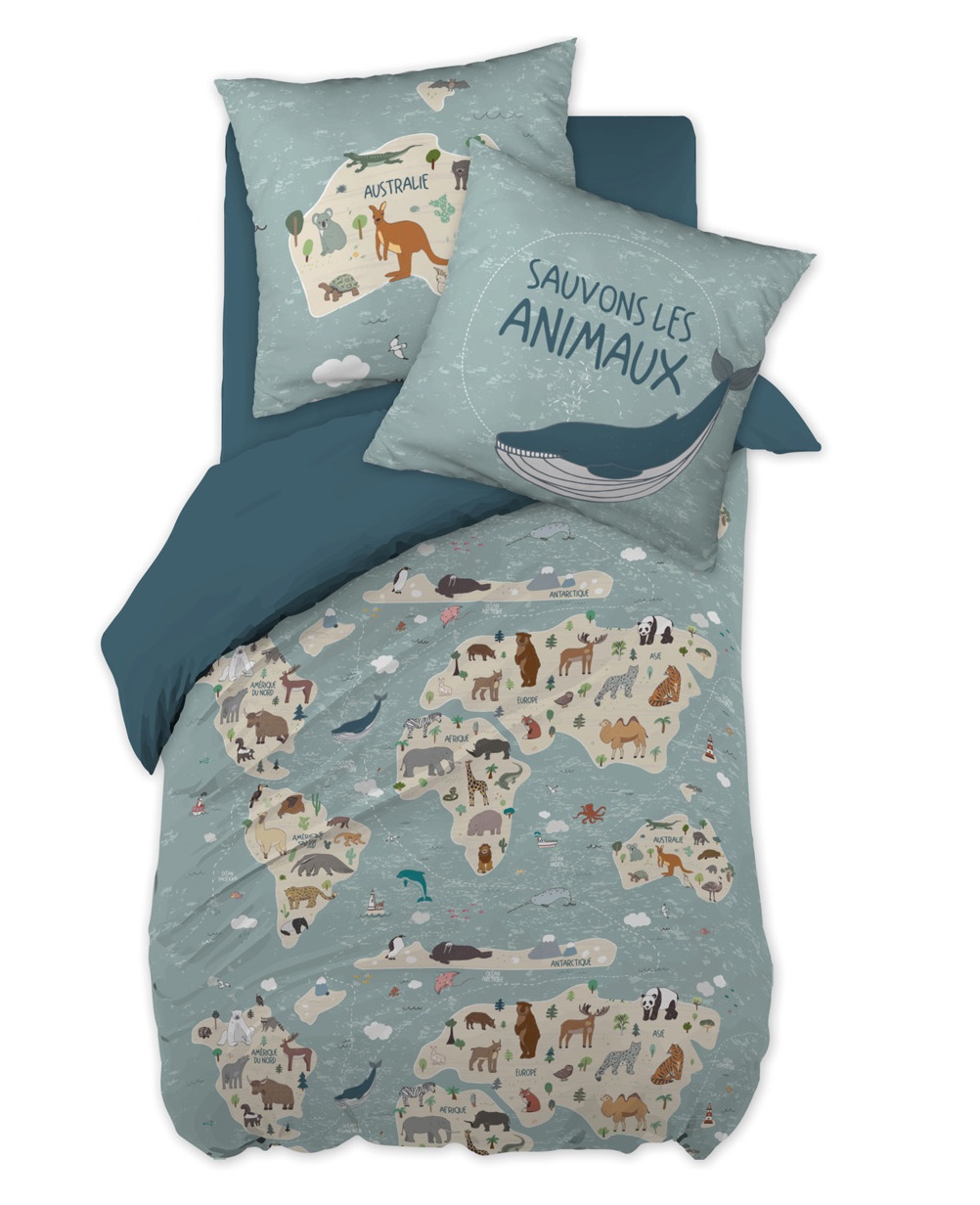 Parure Housse de couette Collection Sauvons les Animaux, EDEN