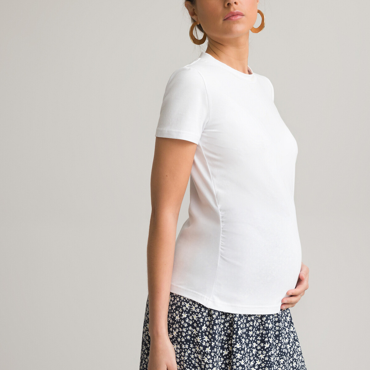 MAXMODA Top Maternité Allaitement Femmes Enceintes Habits Haut Grossesse Manche 3/4 T-Shirt S-XXL