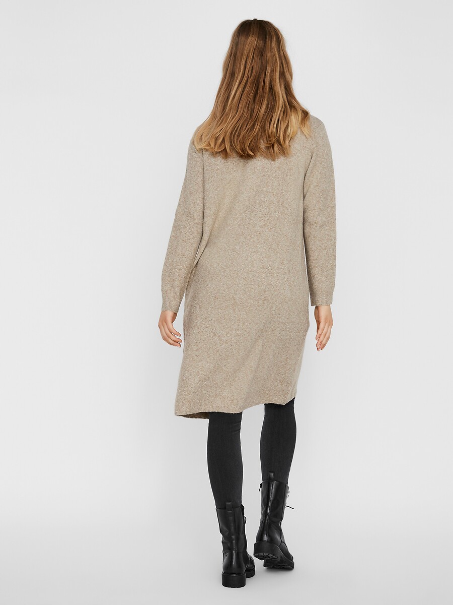 Cardigan Boyfriend Pour Femme - Taille 40/42 (ML) - Couleur Beige - 95% Polyester, 5% Élasthanne - Lavable Machine