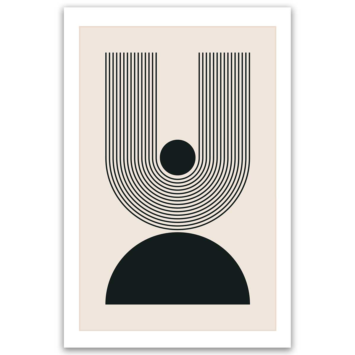 Tableau abstrait arche noire minimaliste moderne, HEXOA