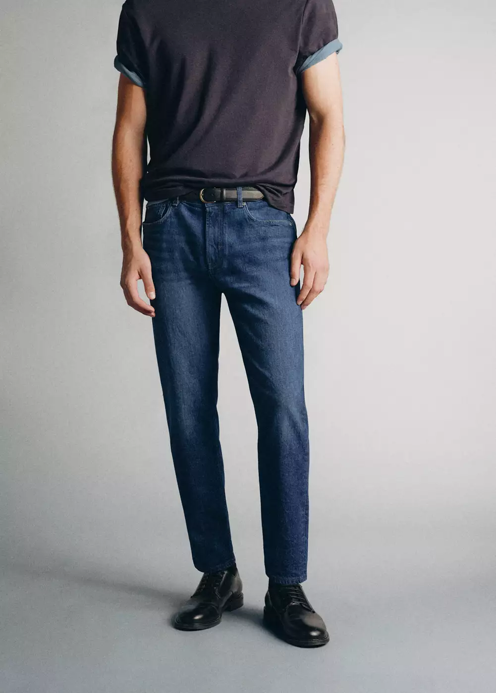Jeans fabriqués en Italie, coupe tapered, tissu Candiani, MANGO MAN