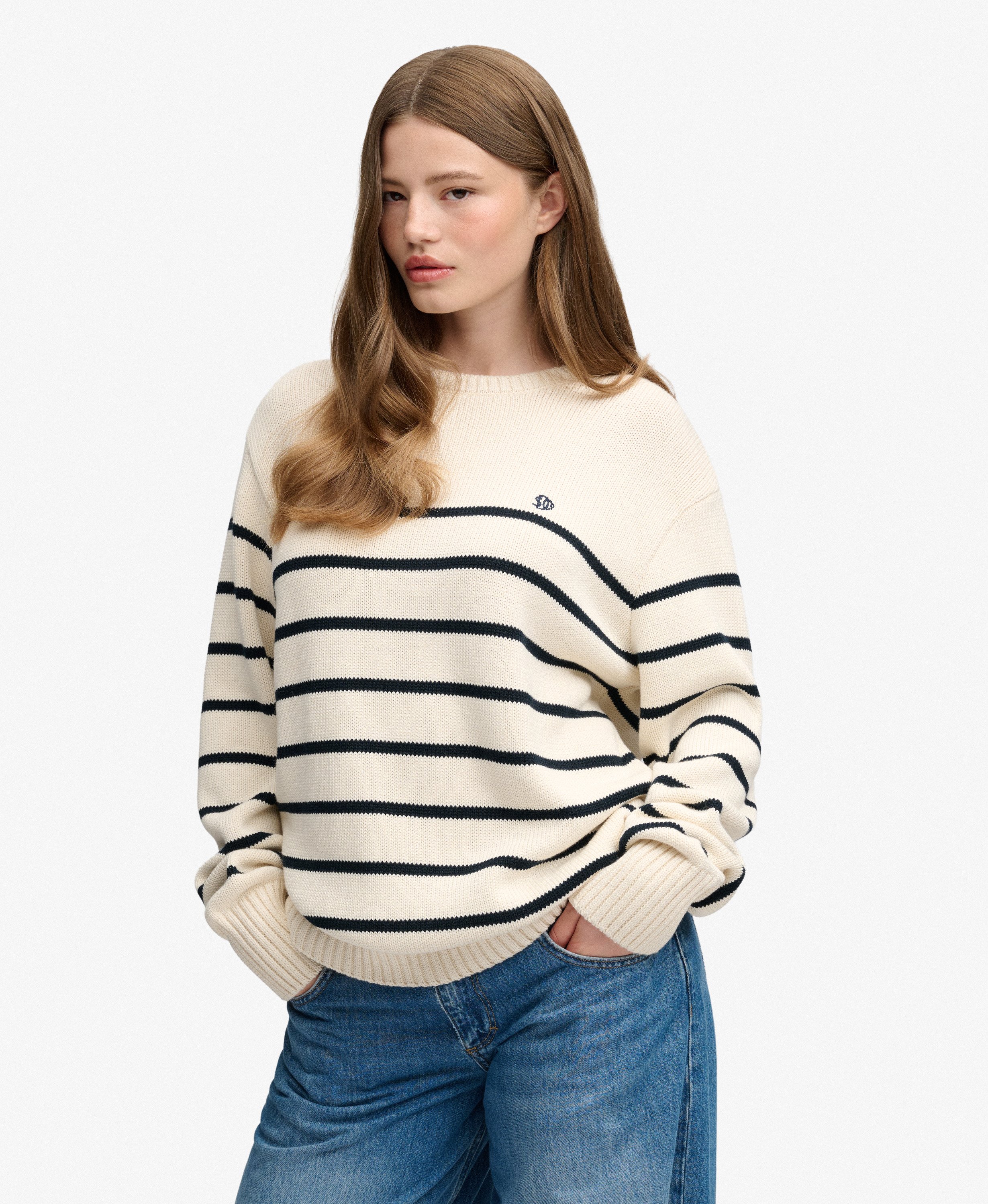 Pull à rayures oversize, SUPERDRY