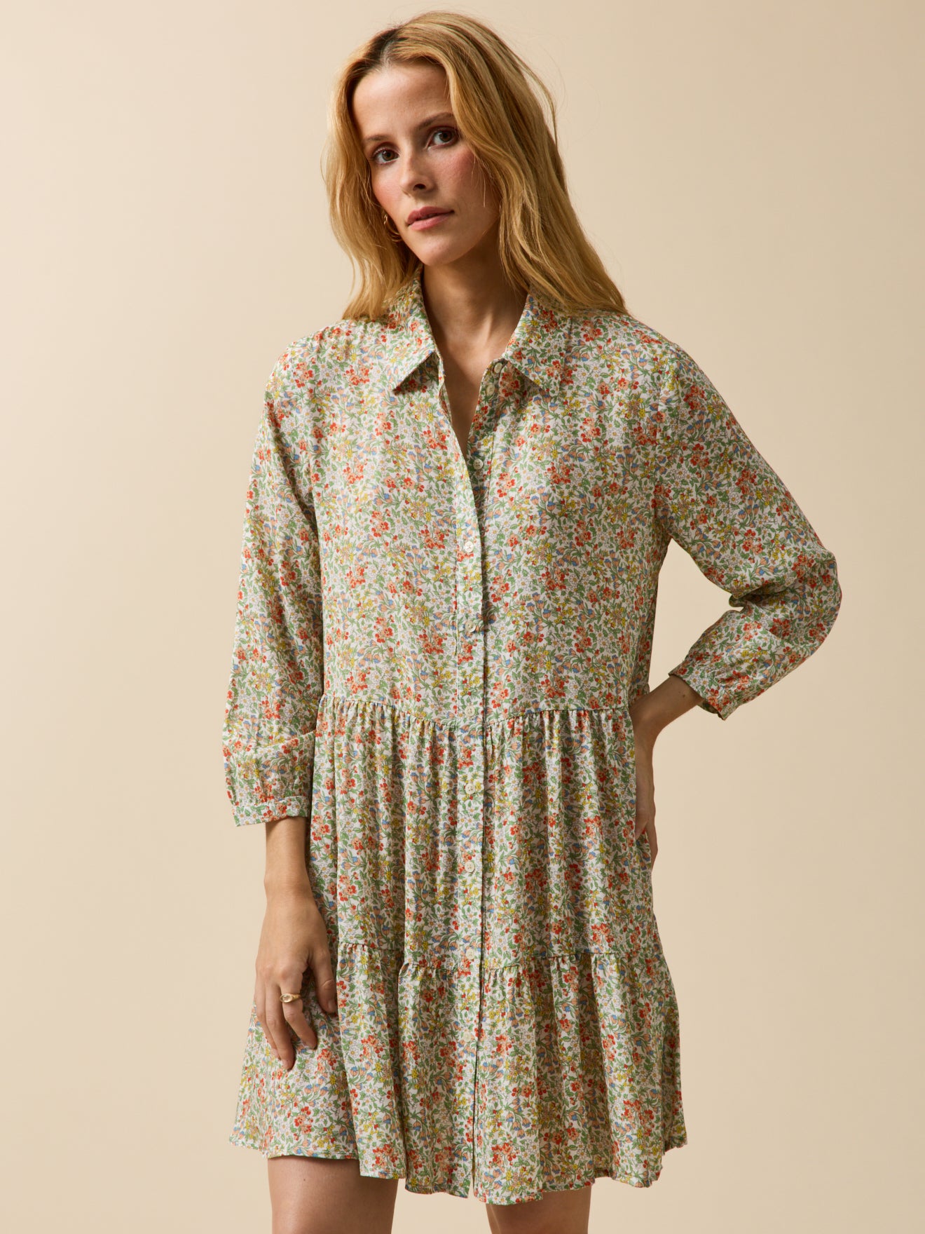 Robe courte volant  tissu Liberty - Limited Collection, CYRILLUS