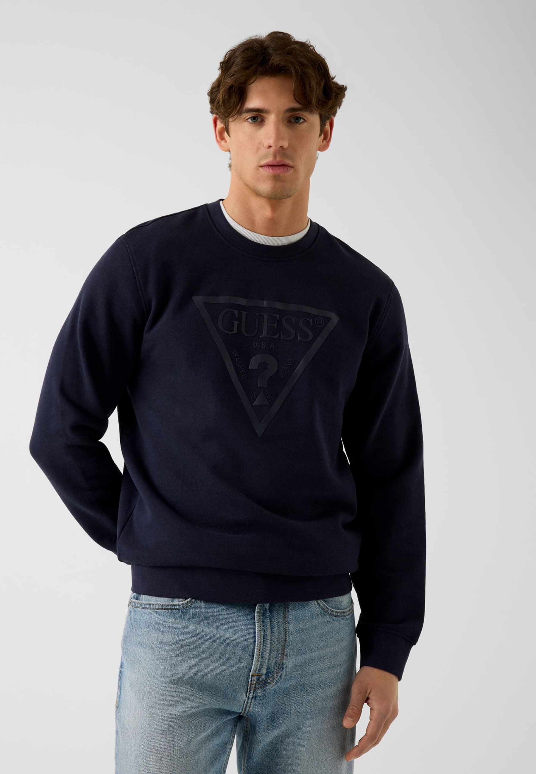 Sweatshirt Avec Logo Brodé, GUESS
