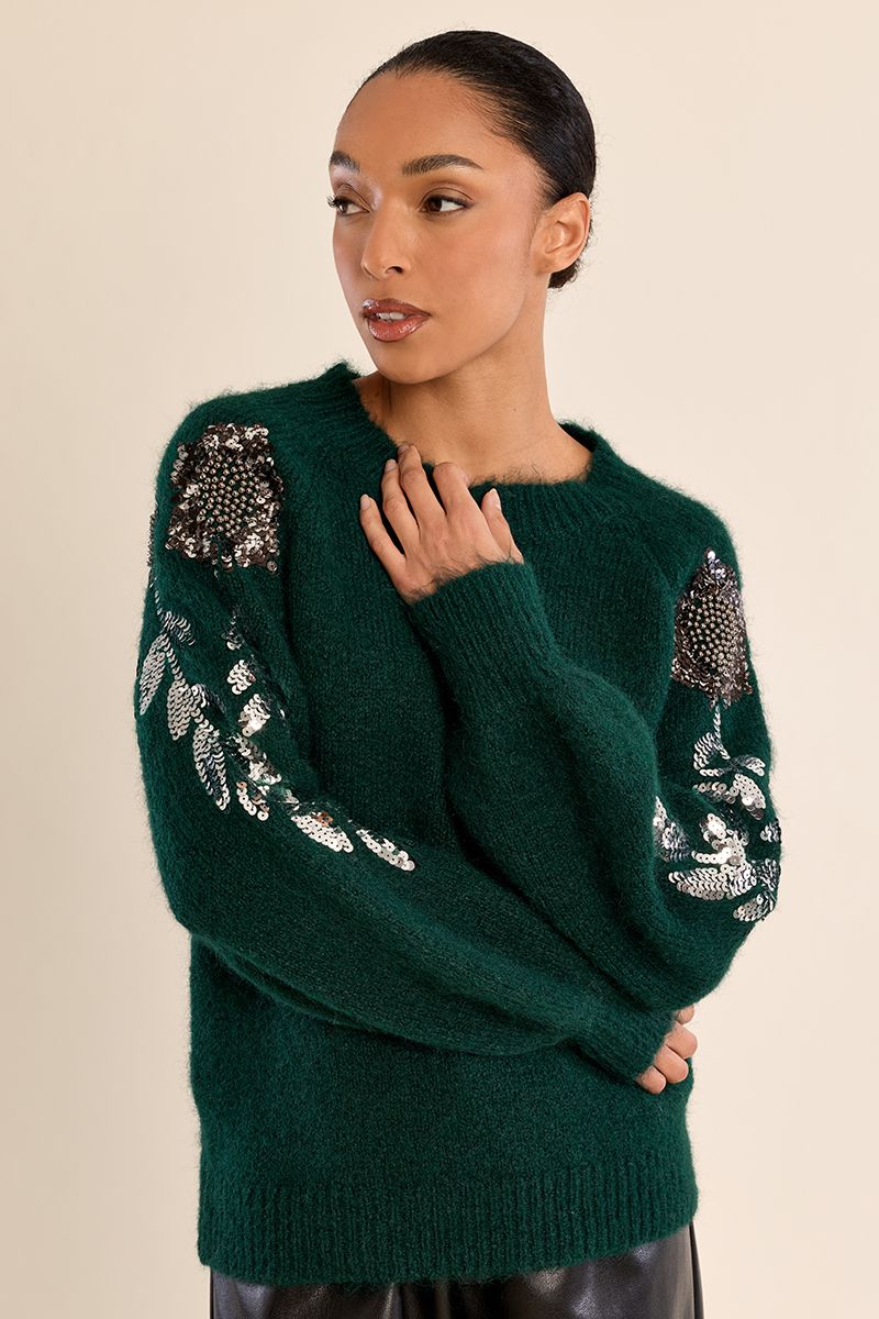 Pull strassé sur les manches, MOLLY BRACKEN