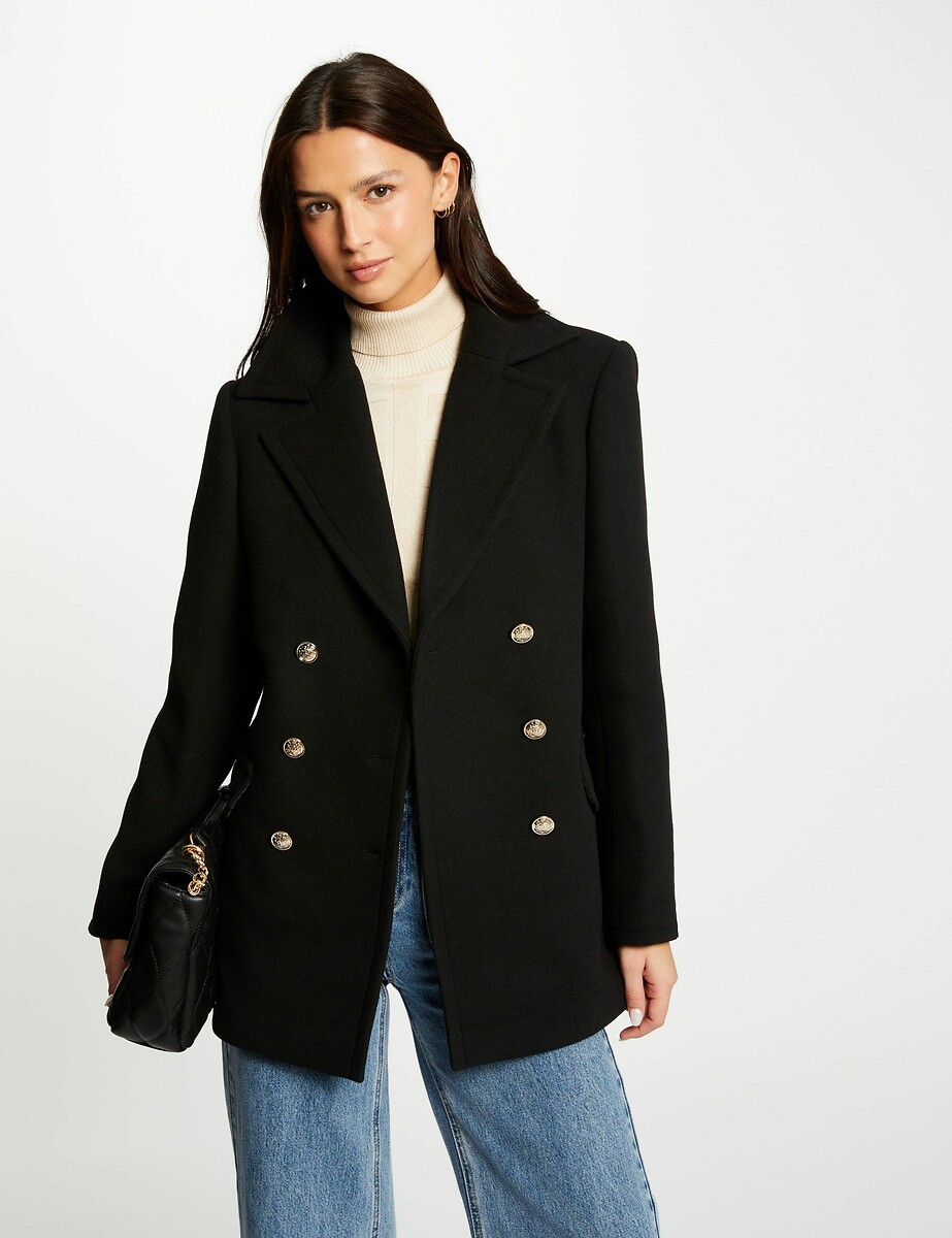 Manteau mi-long fermeture boutonnée, MORGAN