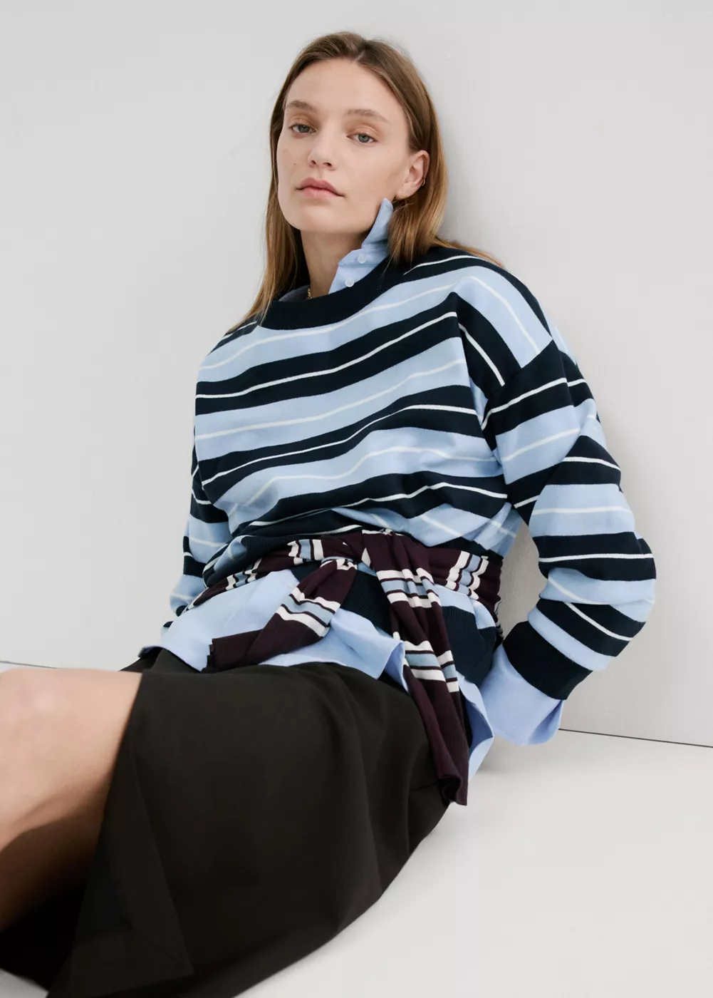 Pull-over en maille à rayures, MANGO
