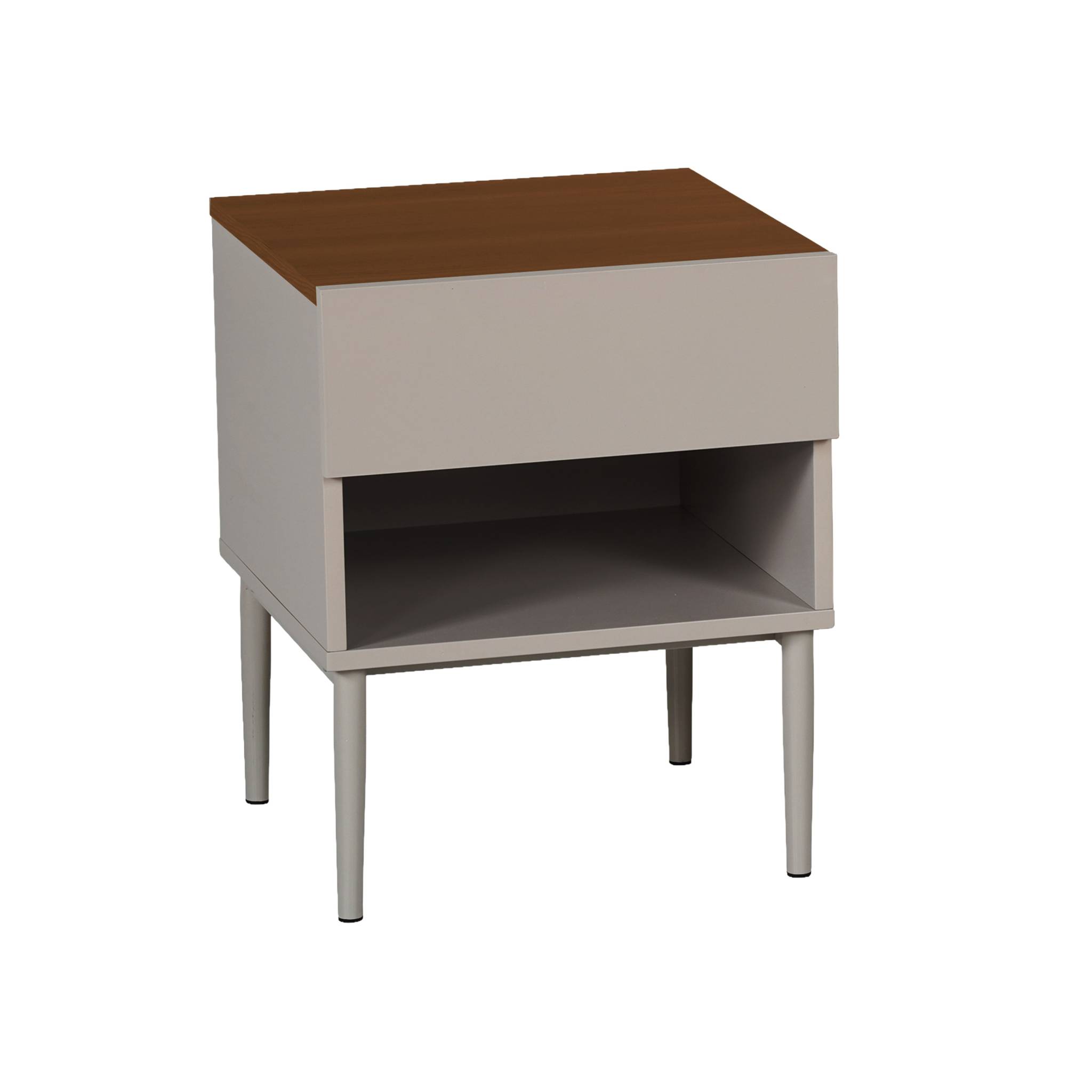 Table de chevet décor bois piétement métal 1 tiroir 1 niche ASHTON, SWEEEK