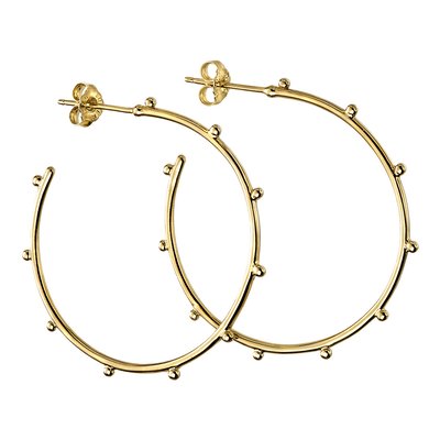 Gold Plated Studded Hoop Earrings BEGINNINGS
