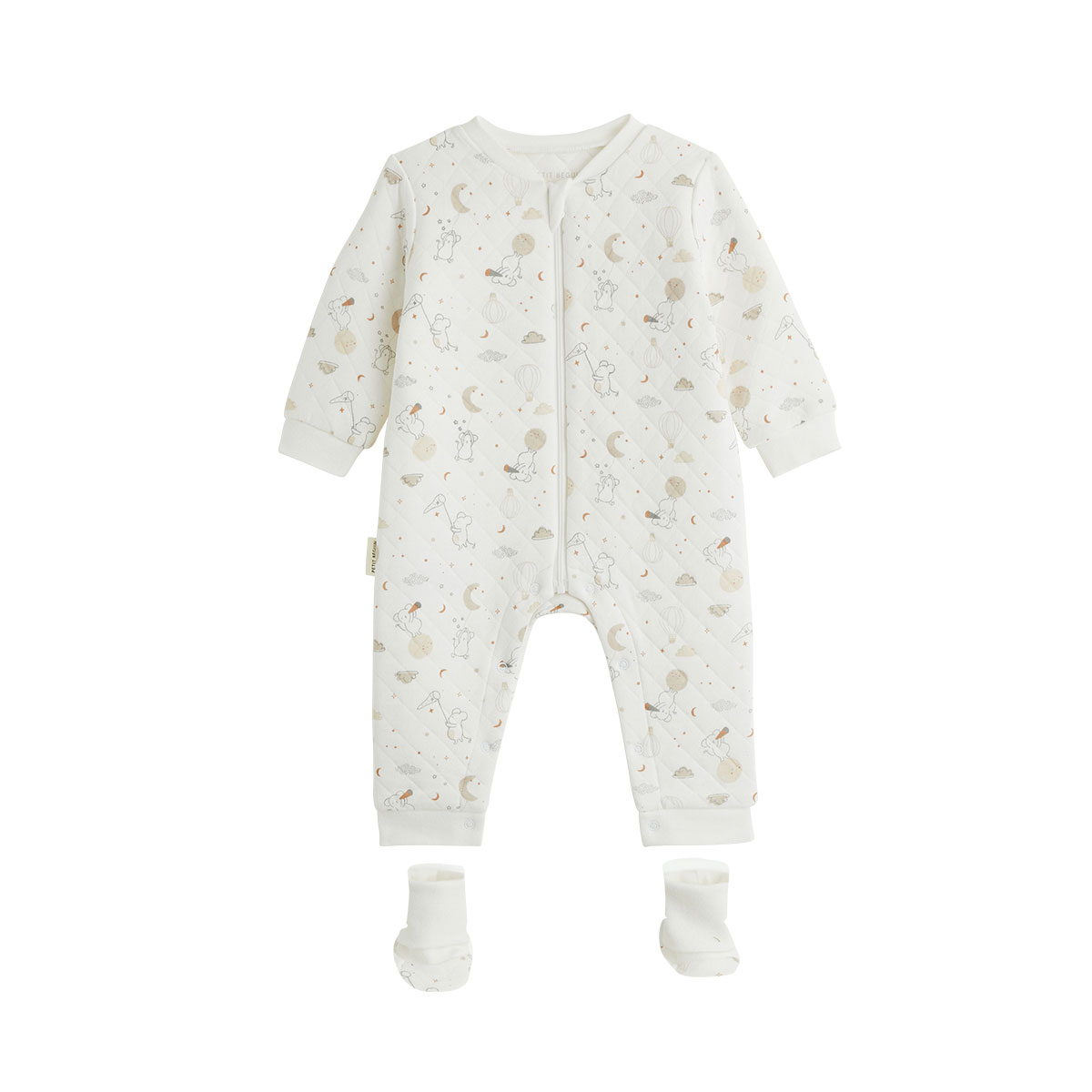 Combinaison bébé en molleton et chaussons Eliah, PETIT BEGUIN