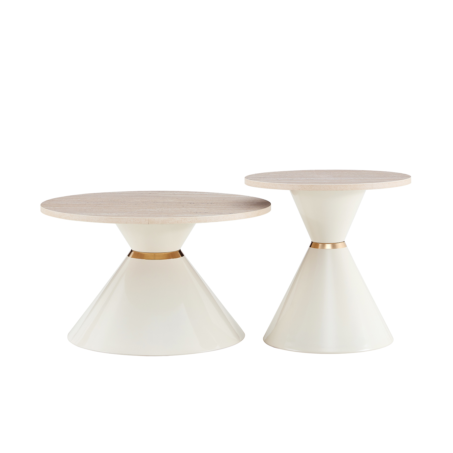 Lot de 2 tables basses gigognes Imitation bois style design, CLIFTCTB, MEUBLES COSY