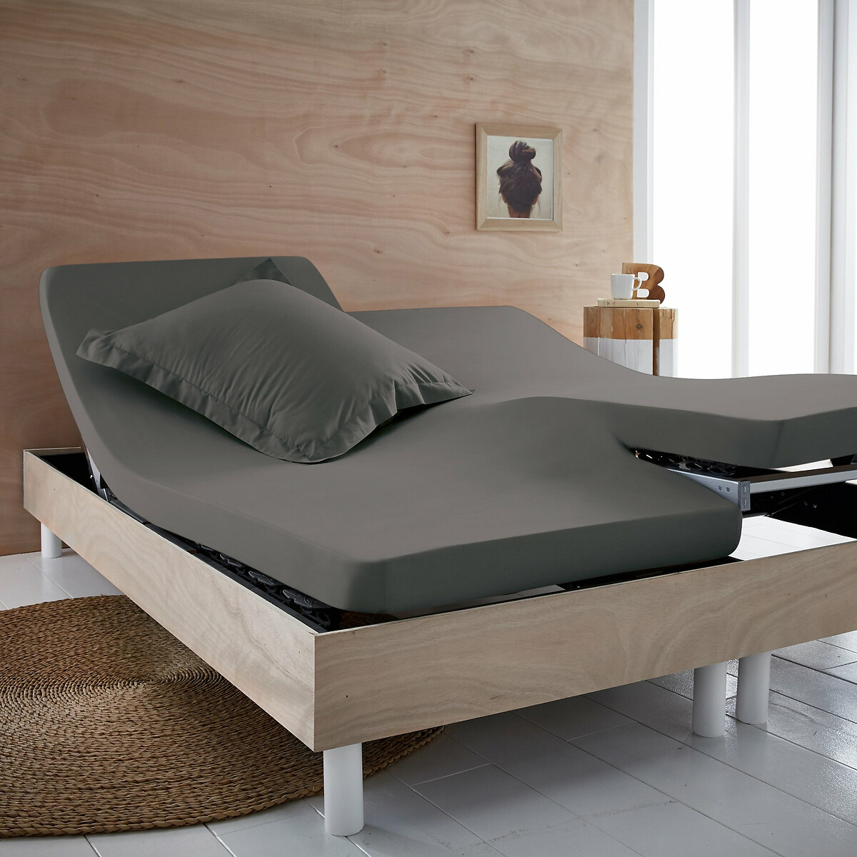 bajera lisa algodón para cama articulada, scenario La Redoute Interieurs | La Redoute