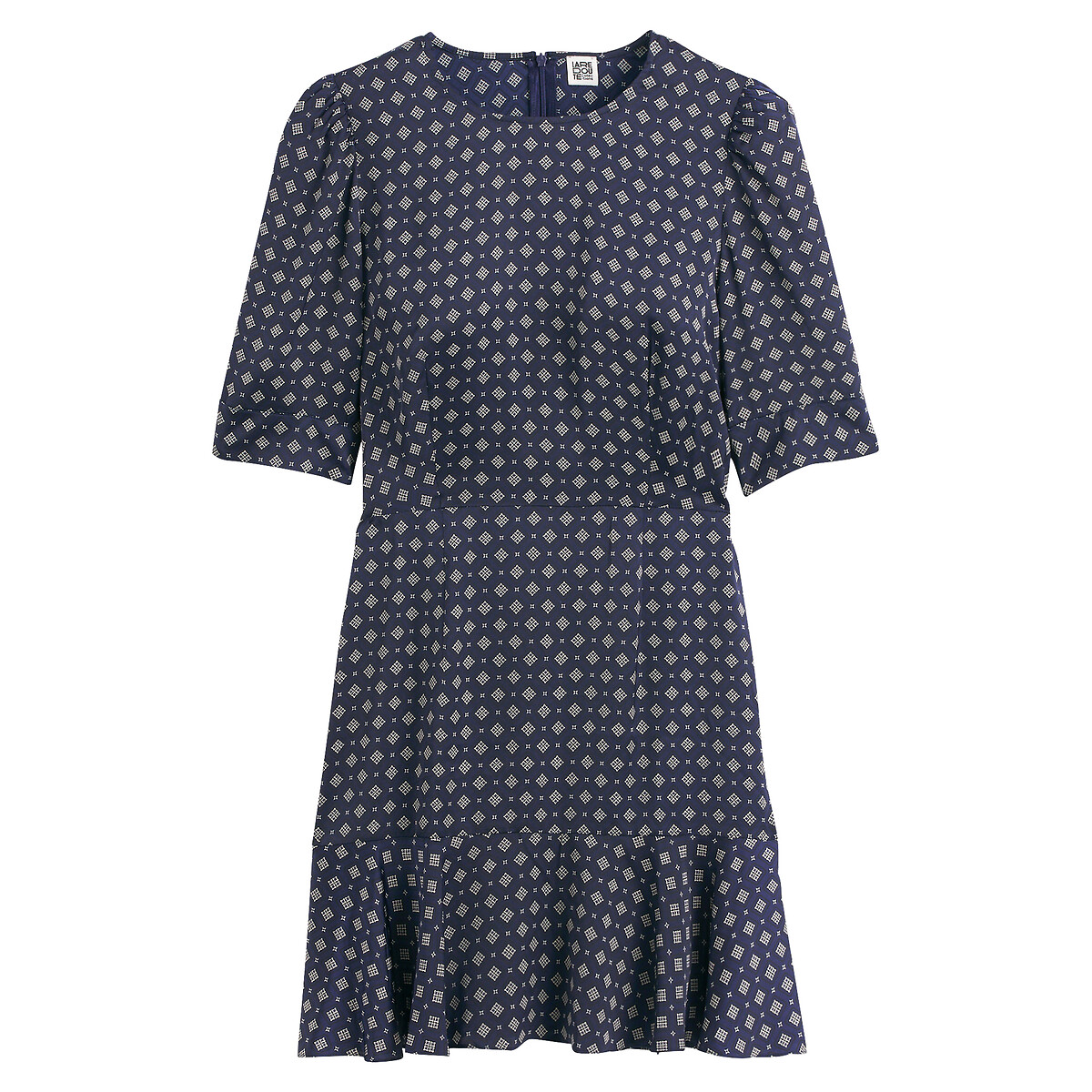 Graphic Print Mini Dress in Satin, LA REDOUTE COLLECTIONS