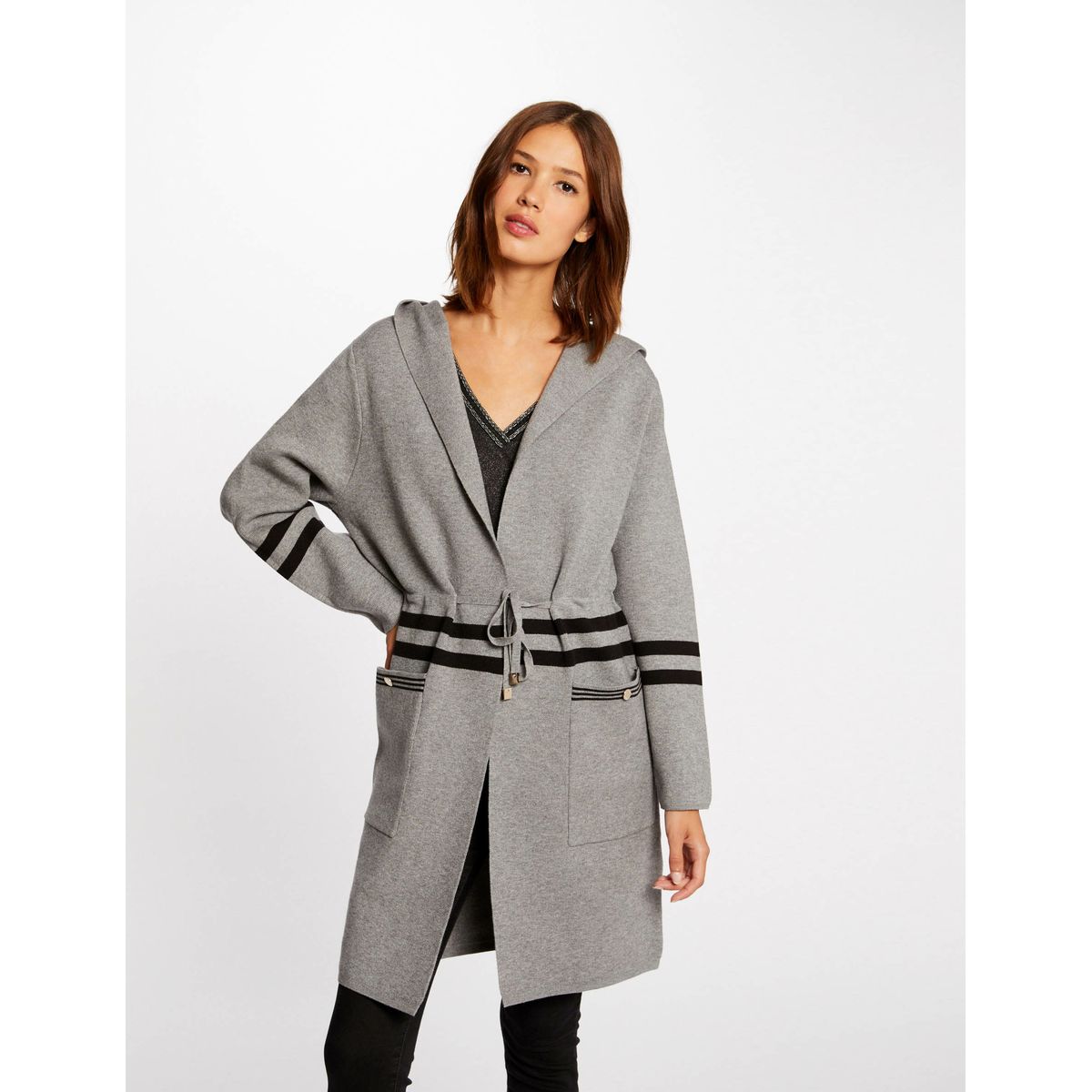 La Redoute Femme Vêtements Pulls & Gilets Gilets Cardigans Cardigan à capuche en douce laine vierge mélangée 