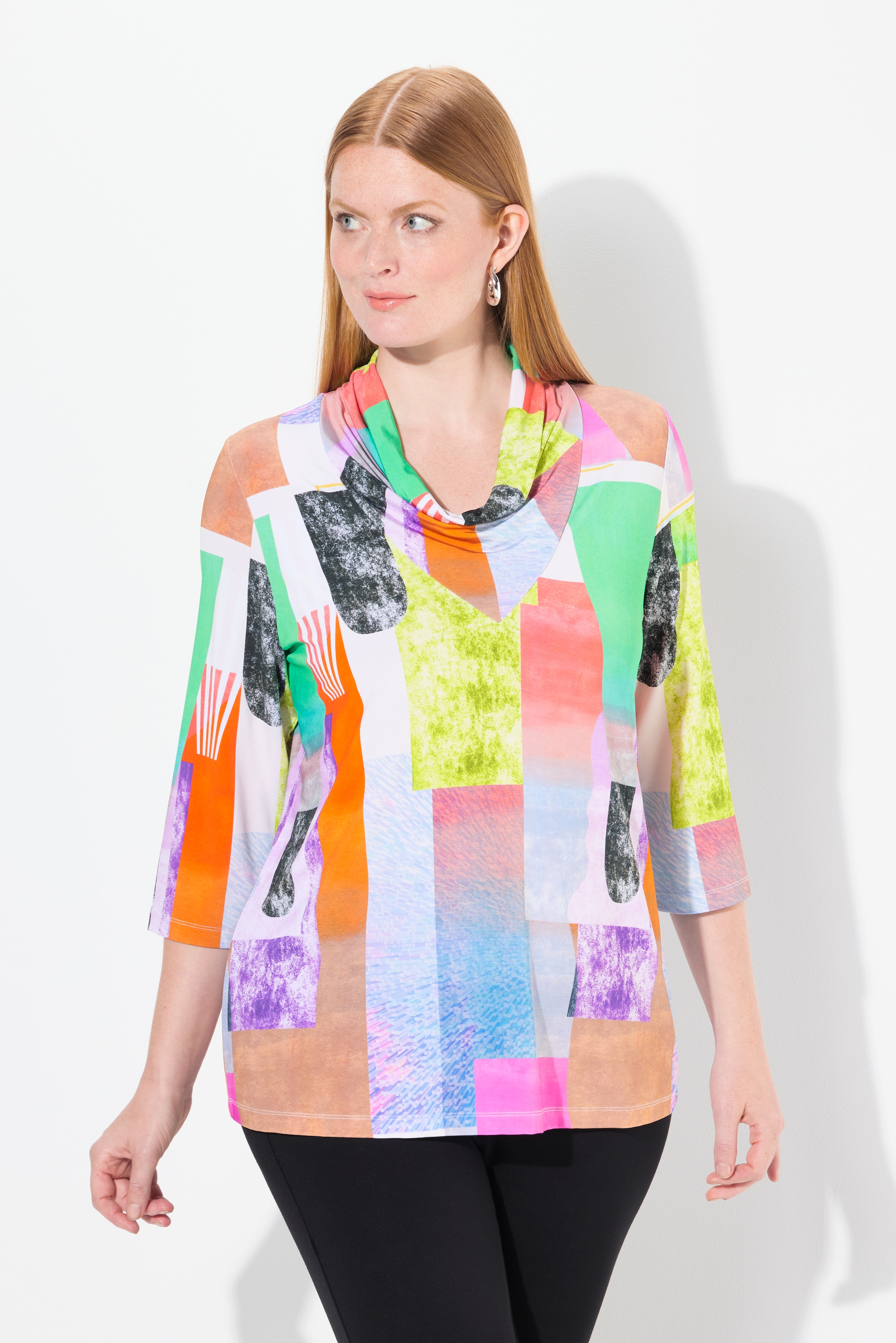T-shirt en tissu fluide slinky avec imprimé, ULLA POPKEN