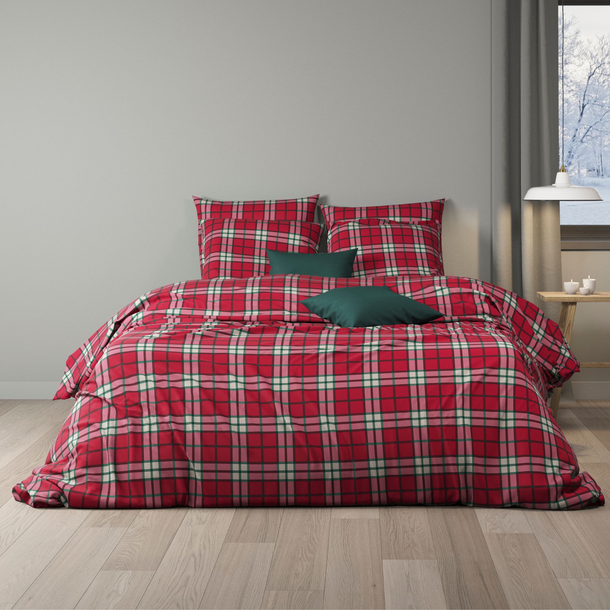 Parure de lit flanelle à carreaux - SCOT, TERRE DE NUIT