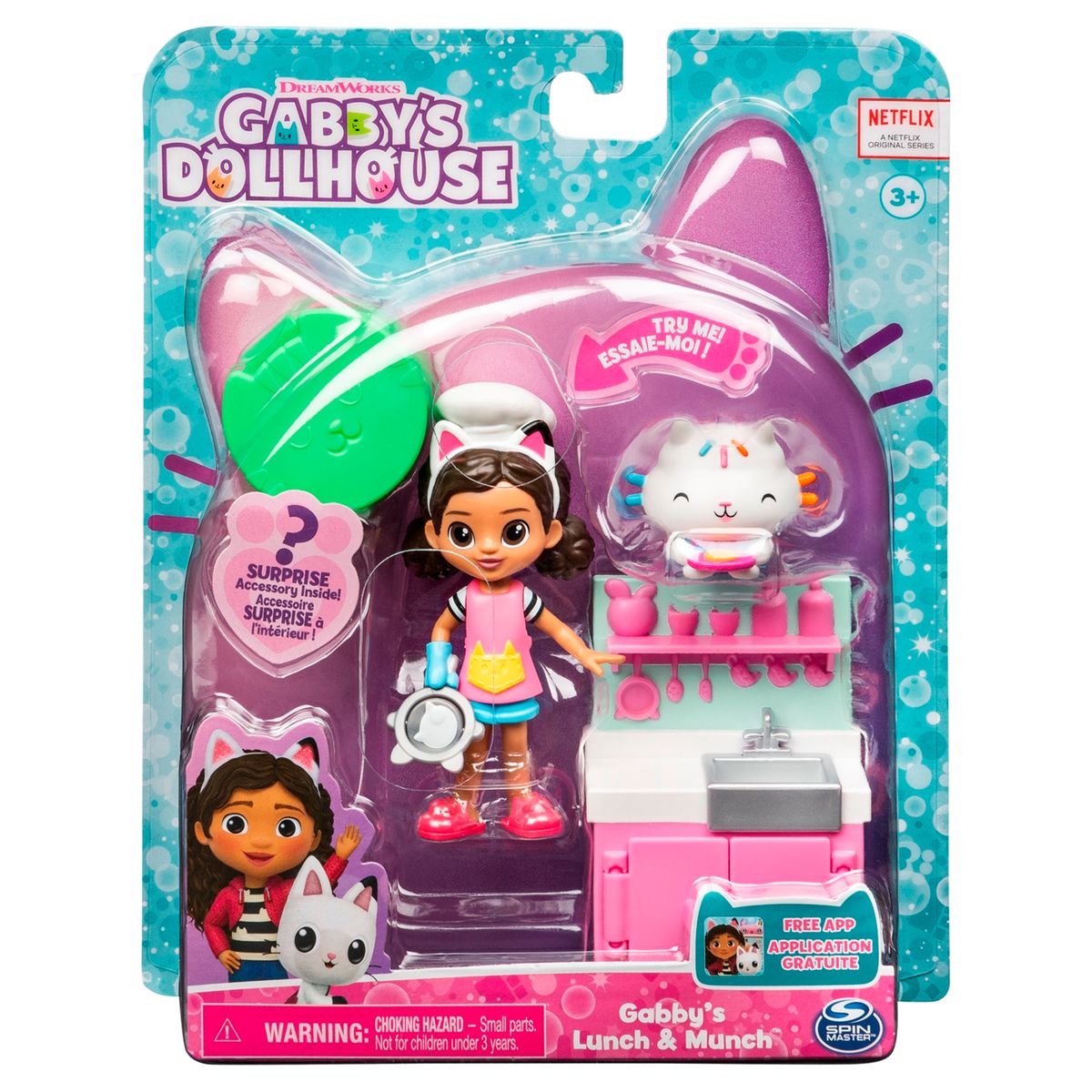 Gabby's Dollhouse, Coffret Gabby et ses amis avec une poupée Gabby  arc-en-ciel