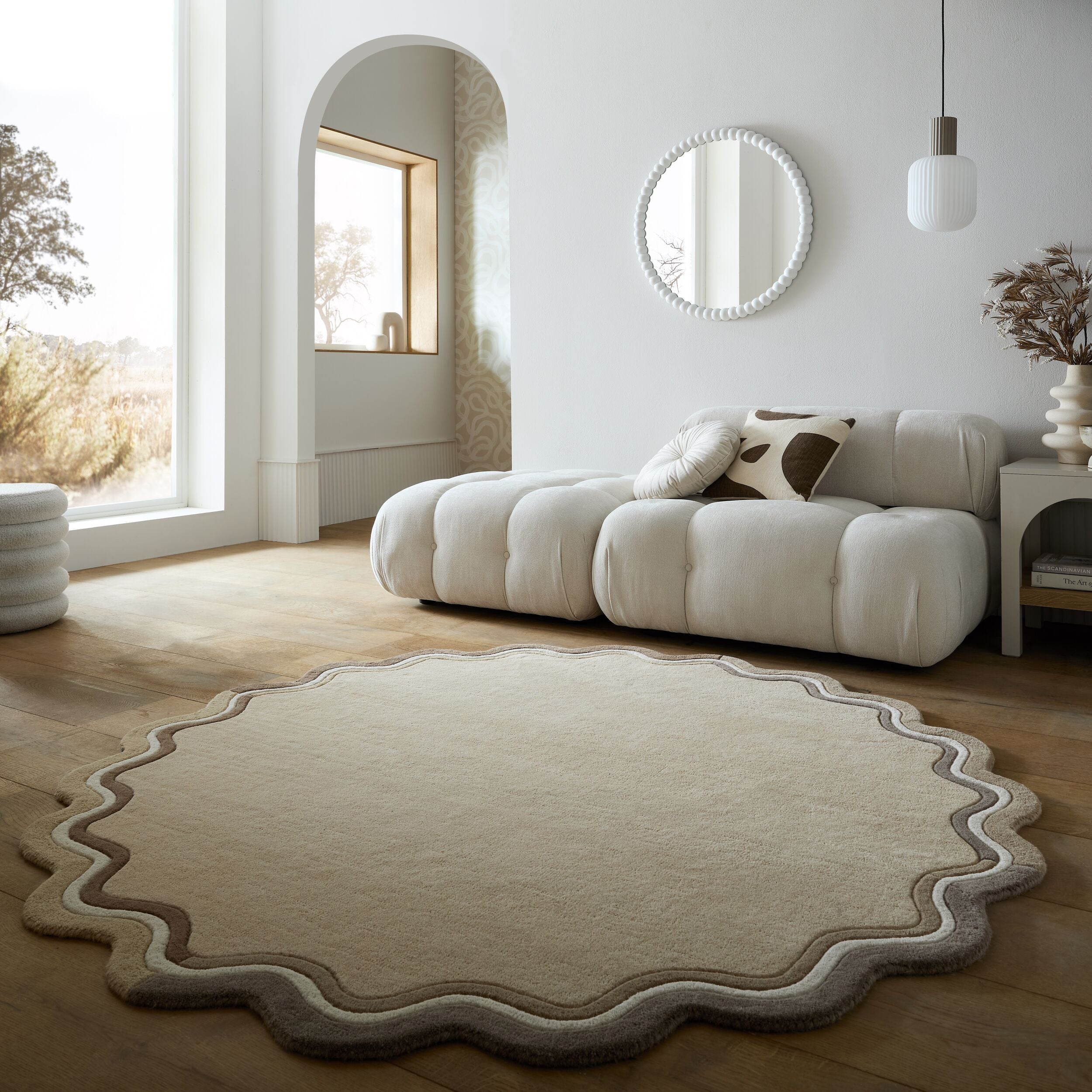 Tapis en laine rond LOIS SCALLOP, FLAIR RUGS