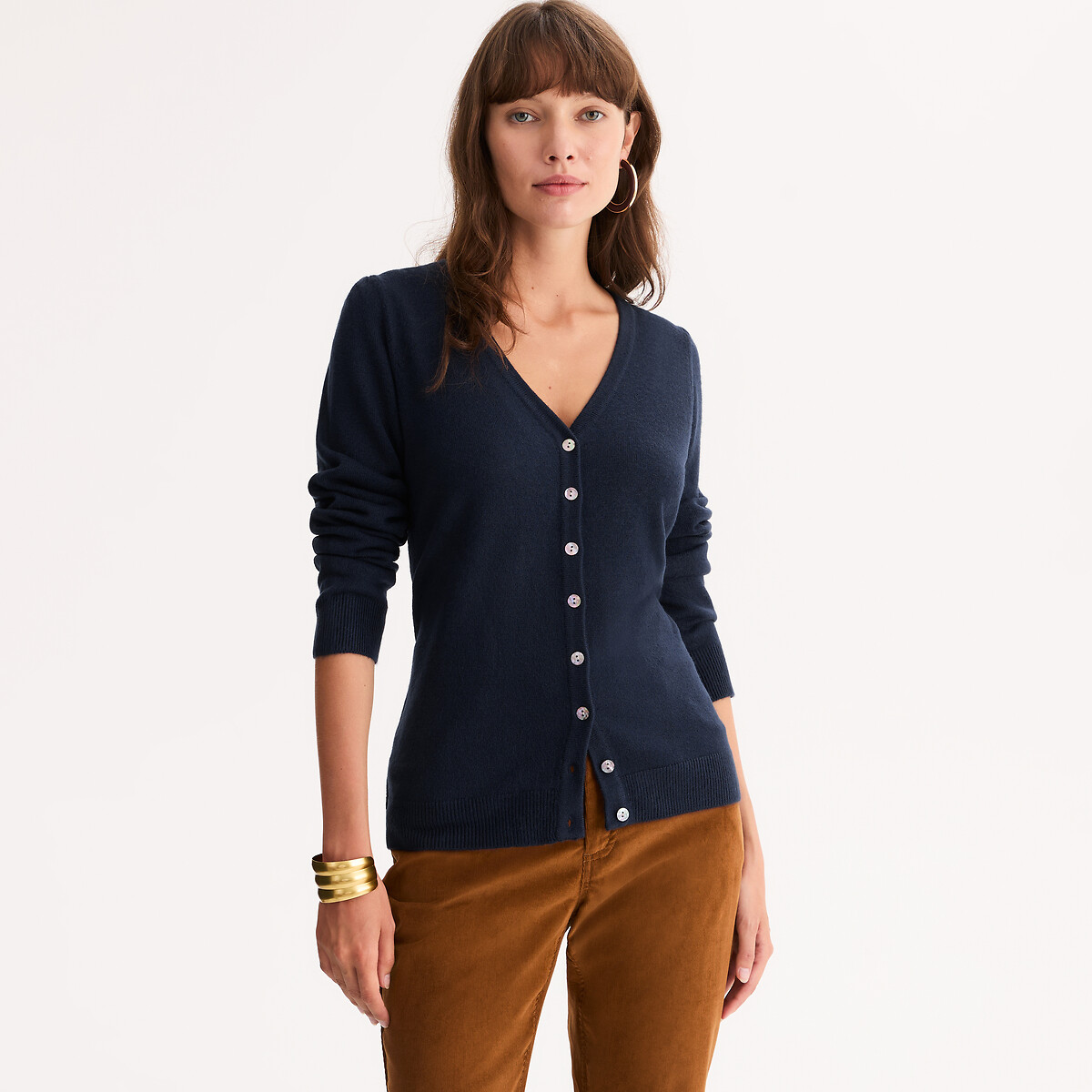 Gilet Cardigan Femme Taille 46/48 – Blanc, Matière Maille, Occasion Très Bon état