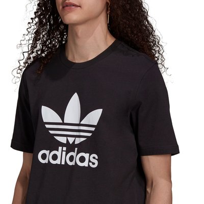 Cotton Short Sleeve T-Shirt with Large Trefoil Logo adidas Originals