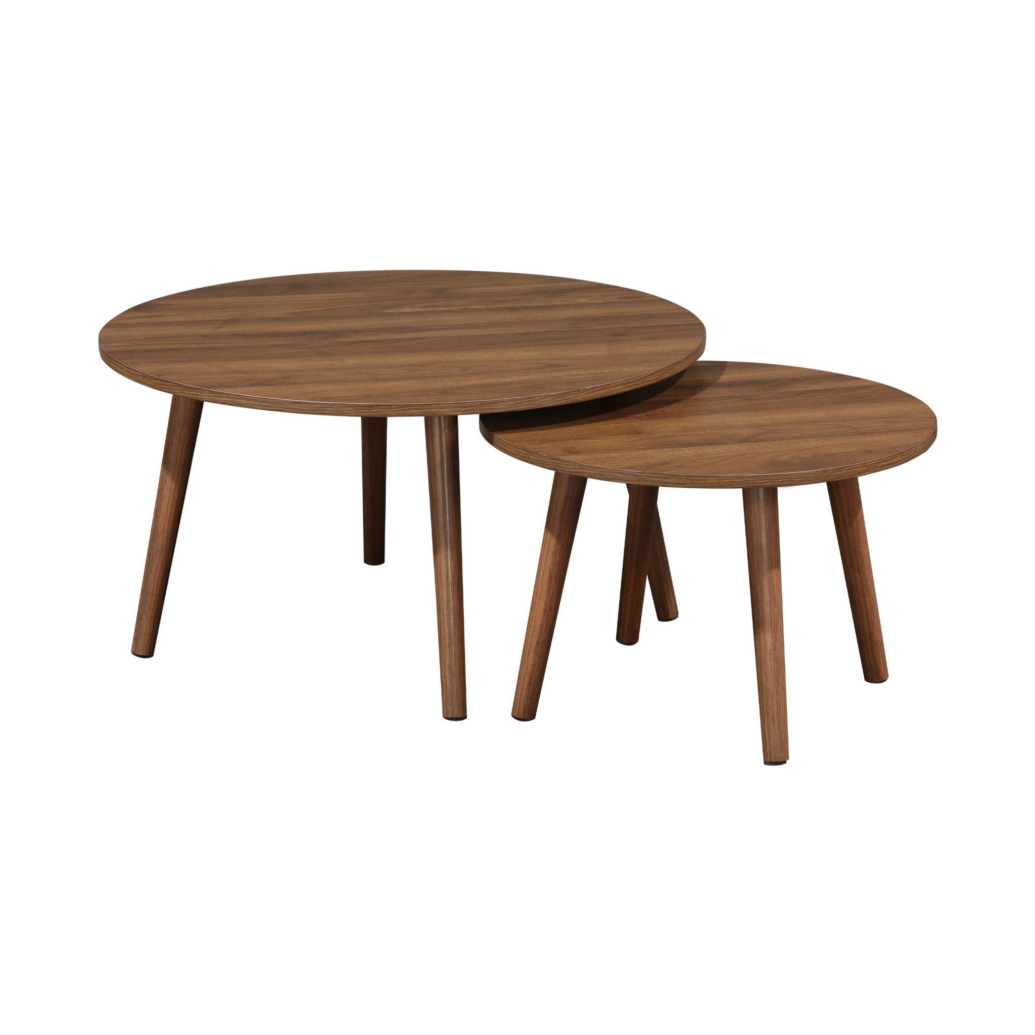 Tables gigognes vintage rondes décor bois NEPAL, SWEEEK