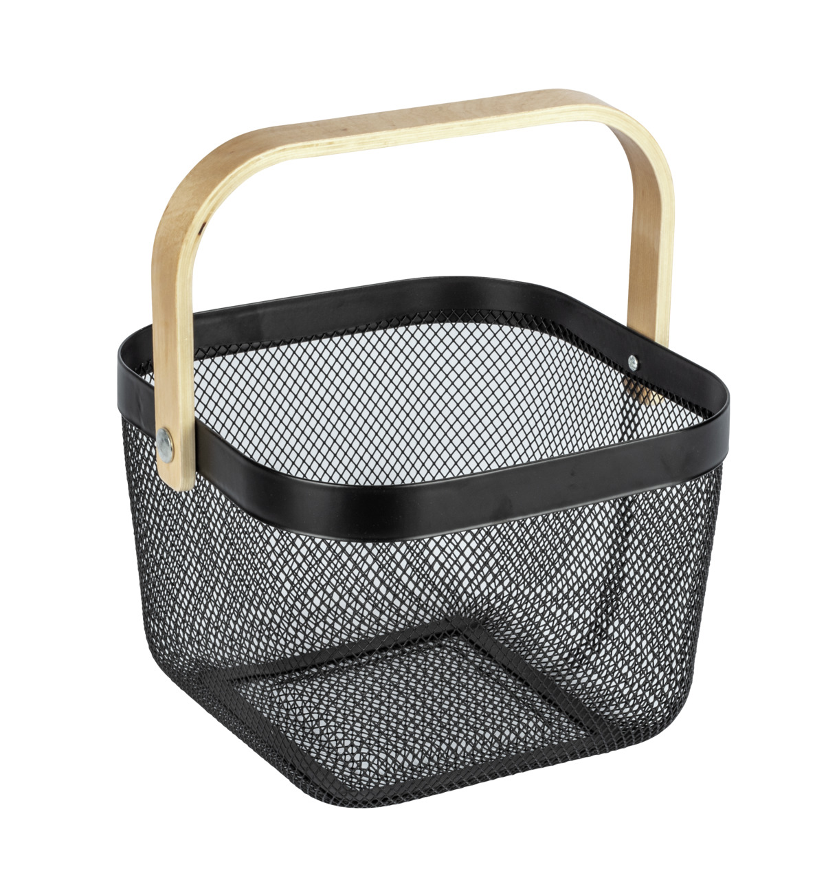 Panier en acier avec poignée en bambou BAMBUSA, WENKO