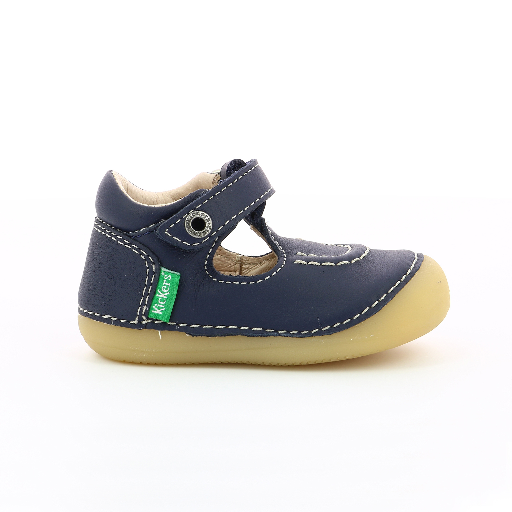 Sandales Cuir Salome Bleu Marine Kickers La Redoute