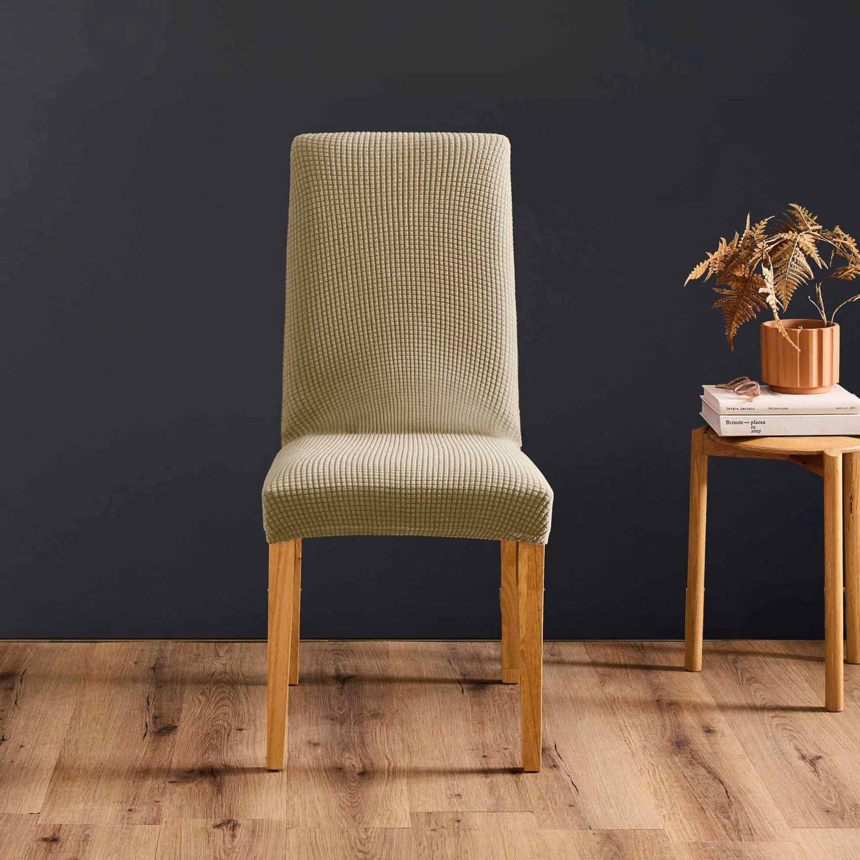 Housse de chaise extensible gaufrée pour assise 40 à 50 cm, DOUCEUR D'INTÉRIEUR