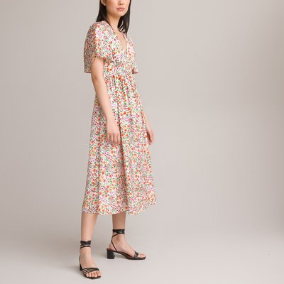 Open Back Midaxi Dress in Floral Print LA REDOUTE COLLECTIONS