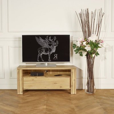 ENZO - Meuble TV style moderne en bois, 1 niche, 1 tiroir ROBIN DES BOIS