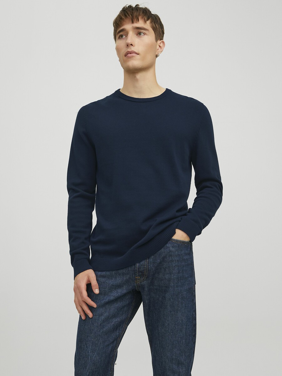 Jersey con cuello redondo de punto fino, JACK & JONES
